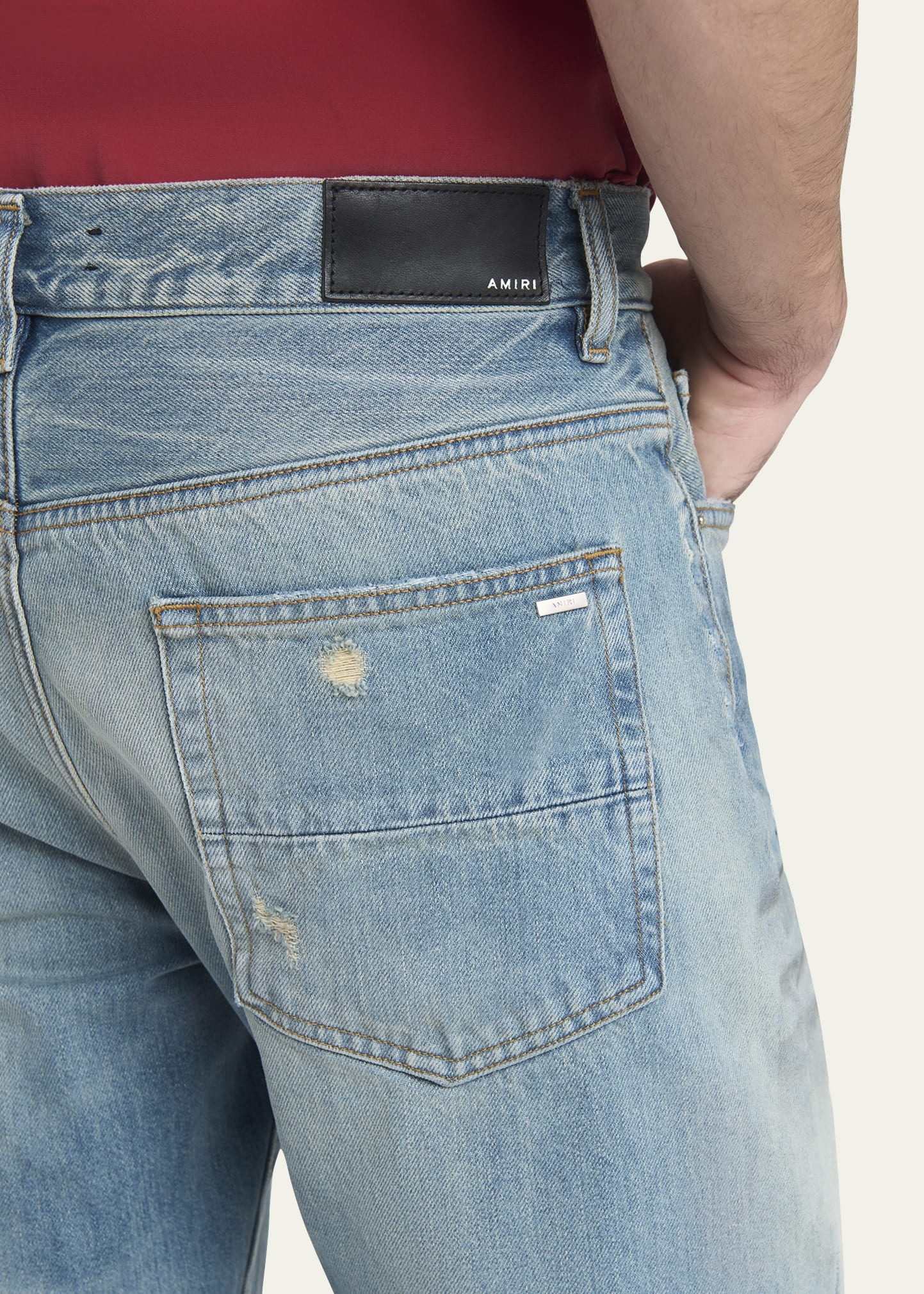 Men's MX1 Destroyed Straight Jeans - 5
