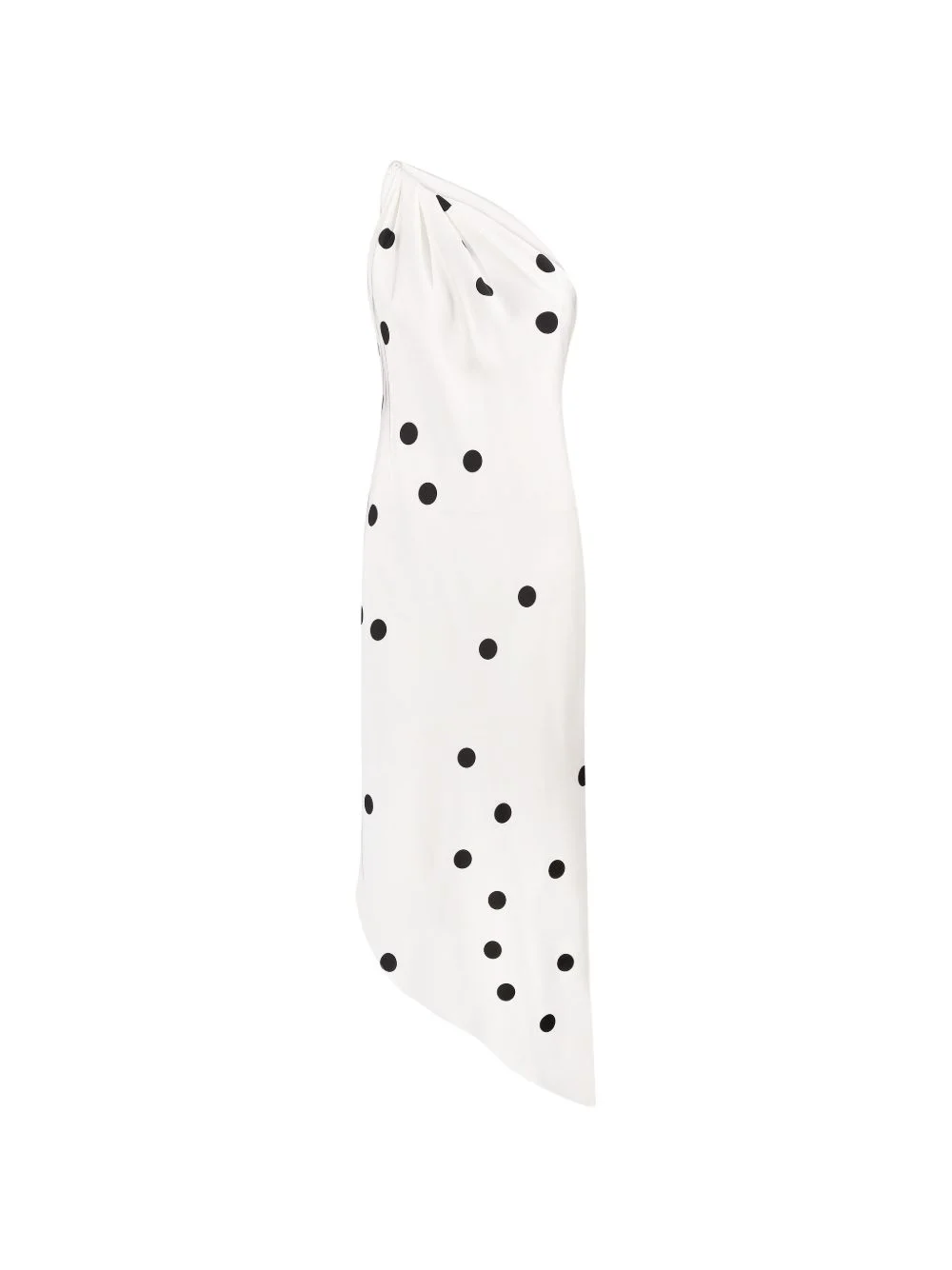 Mio polka-dot one-shoulder midi dress - 1
