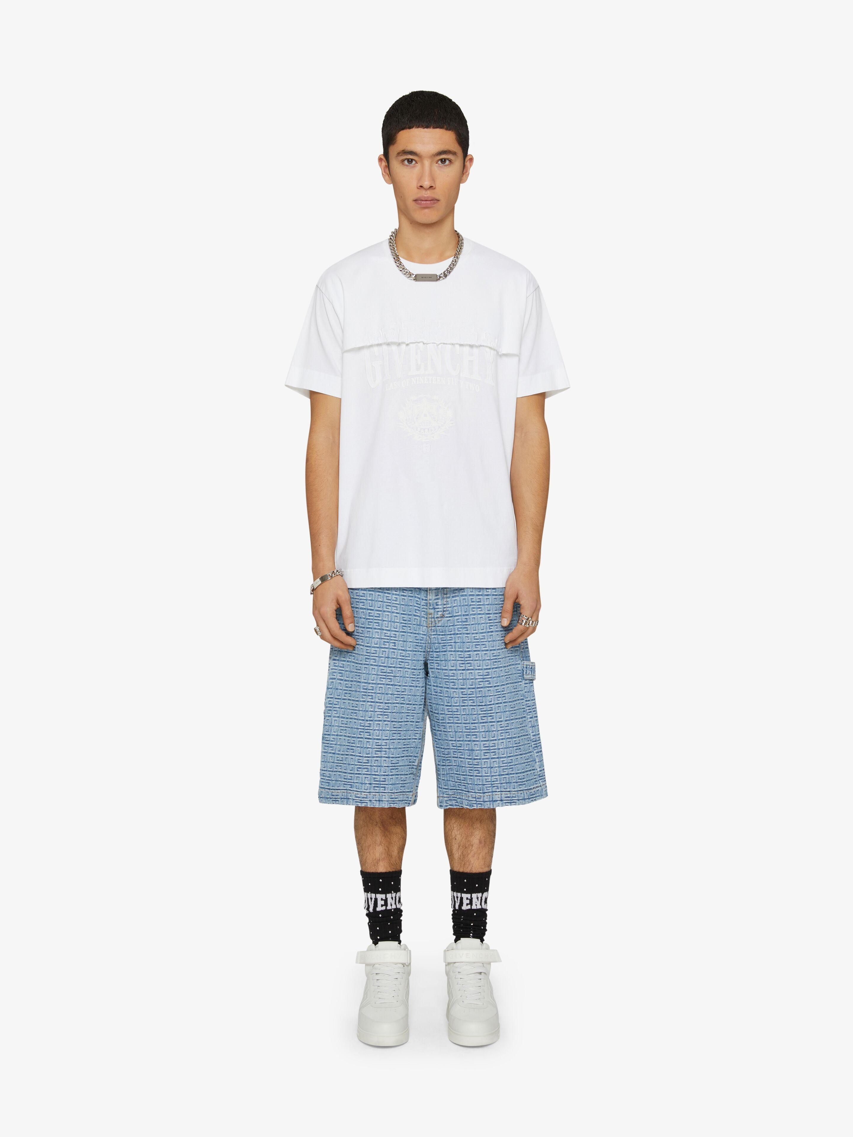 DOUBLE LAYERED T-SHIRT IN JERSEY WITH GIVENCHY LOGO - 2