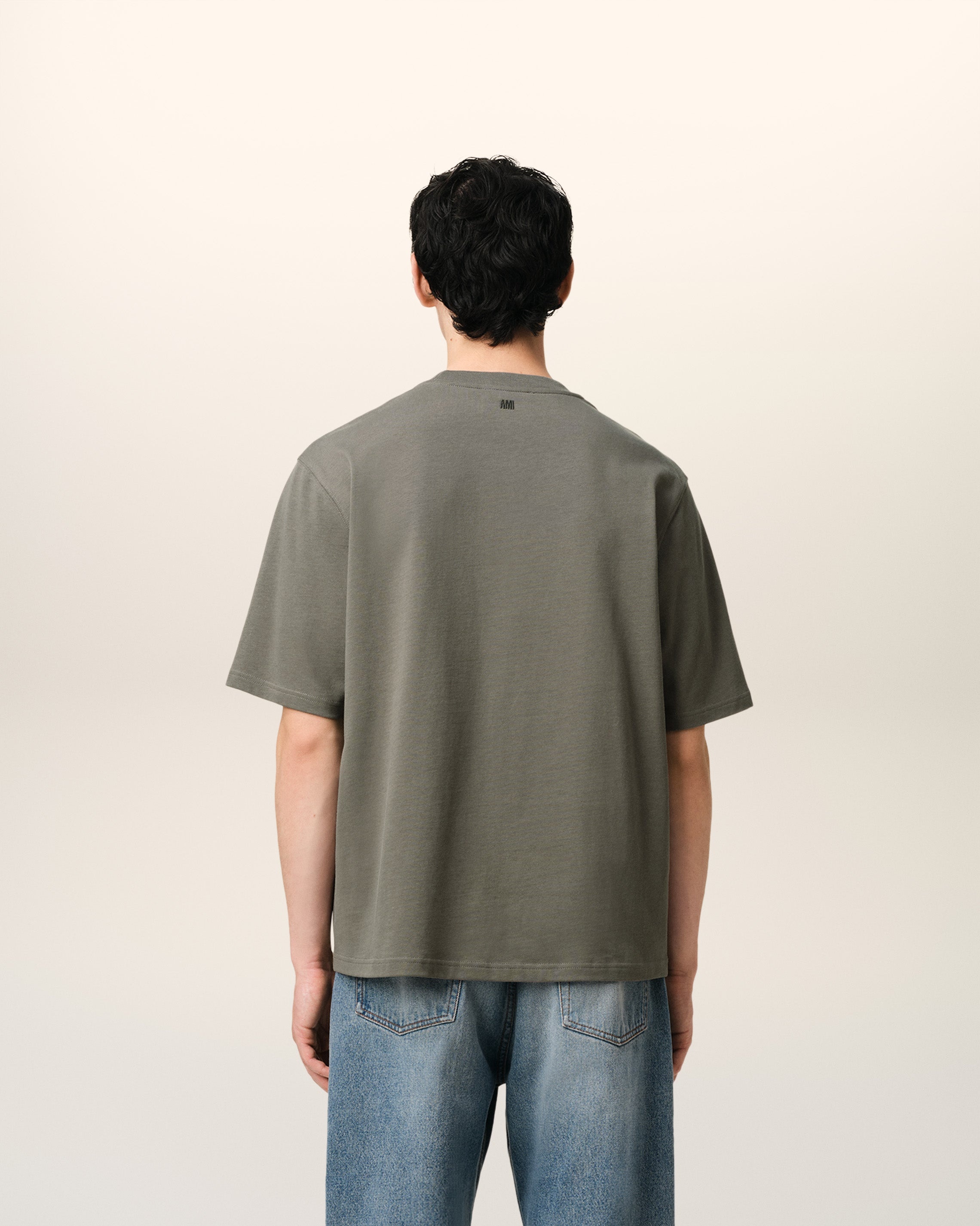 TAUPE COTTON TONAL AMI DE COEUR T-SHIRT - 5