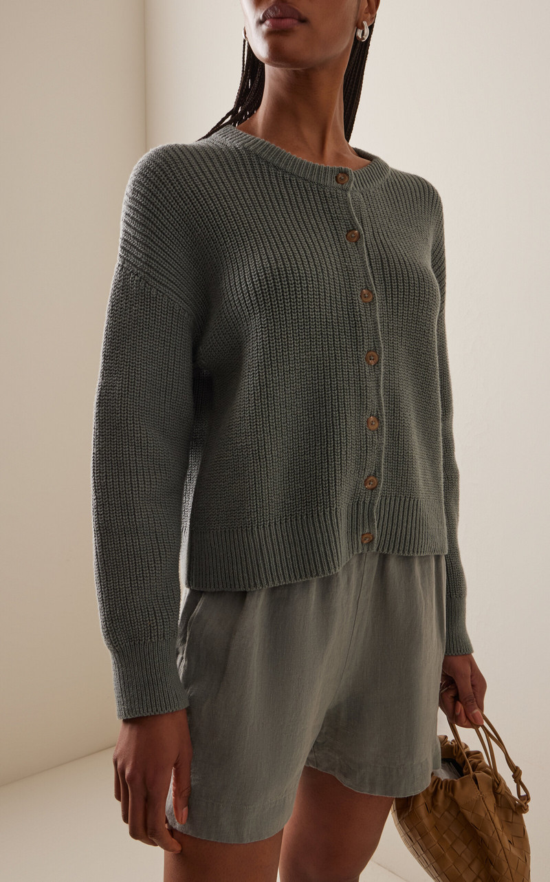 Jenni Kayne Hayes Knit Cotton Cardigan grey outlook