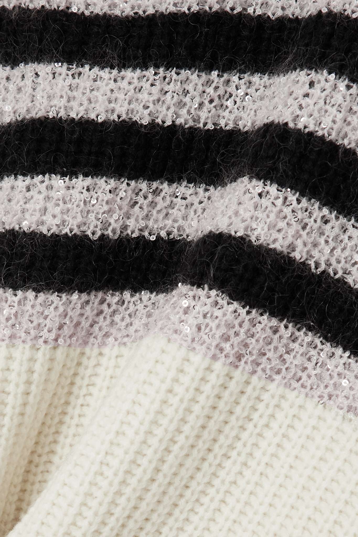 Striped sequin-embellished wool, cashmere and silk-blend sweater - 4