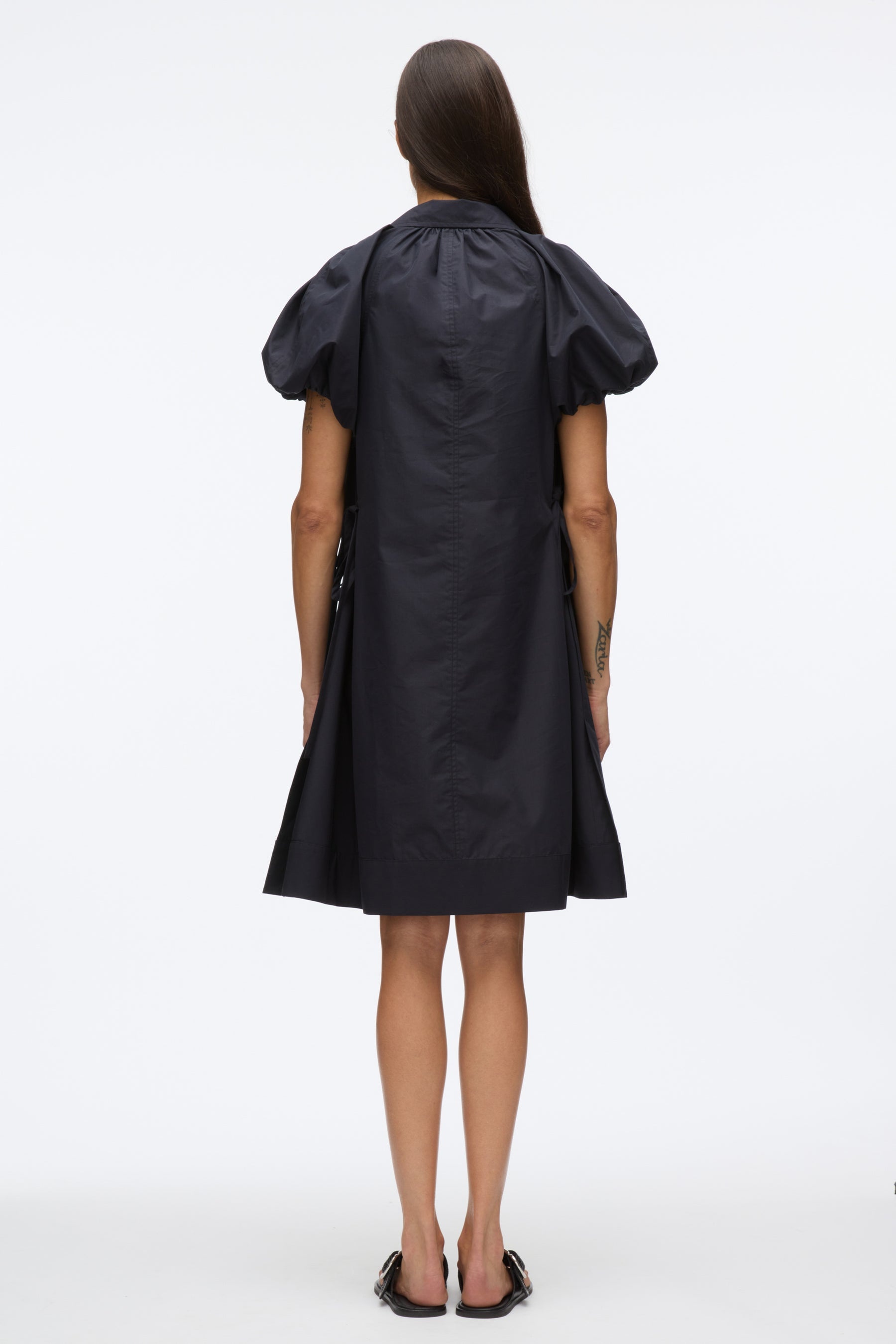 Puff Sleeve Short Shirt Dress - 4