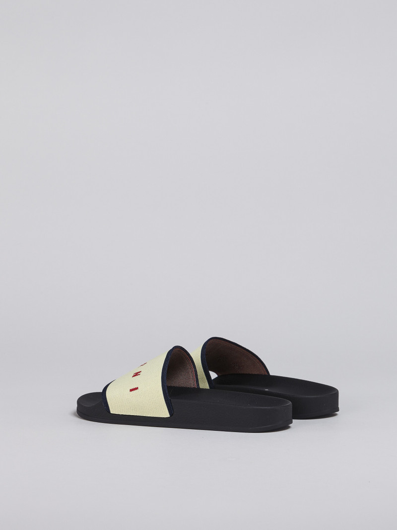 Marni BEIGE AND BLUE STRETCH LOGO JACQUARD SLIDE outlook
