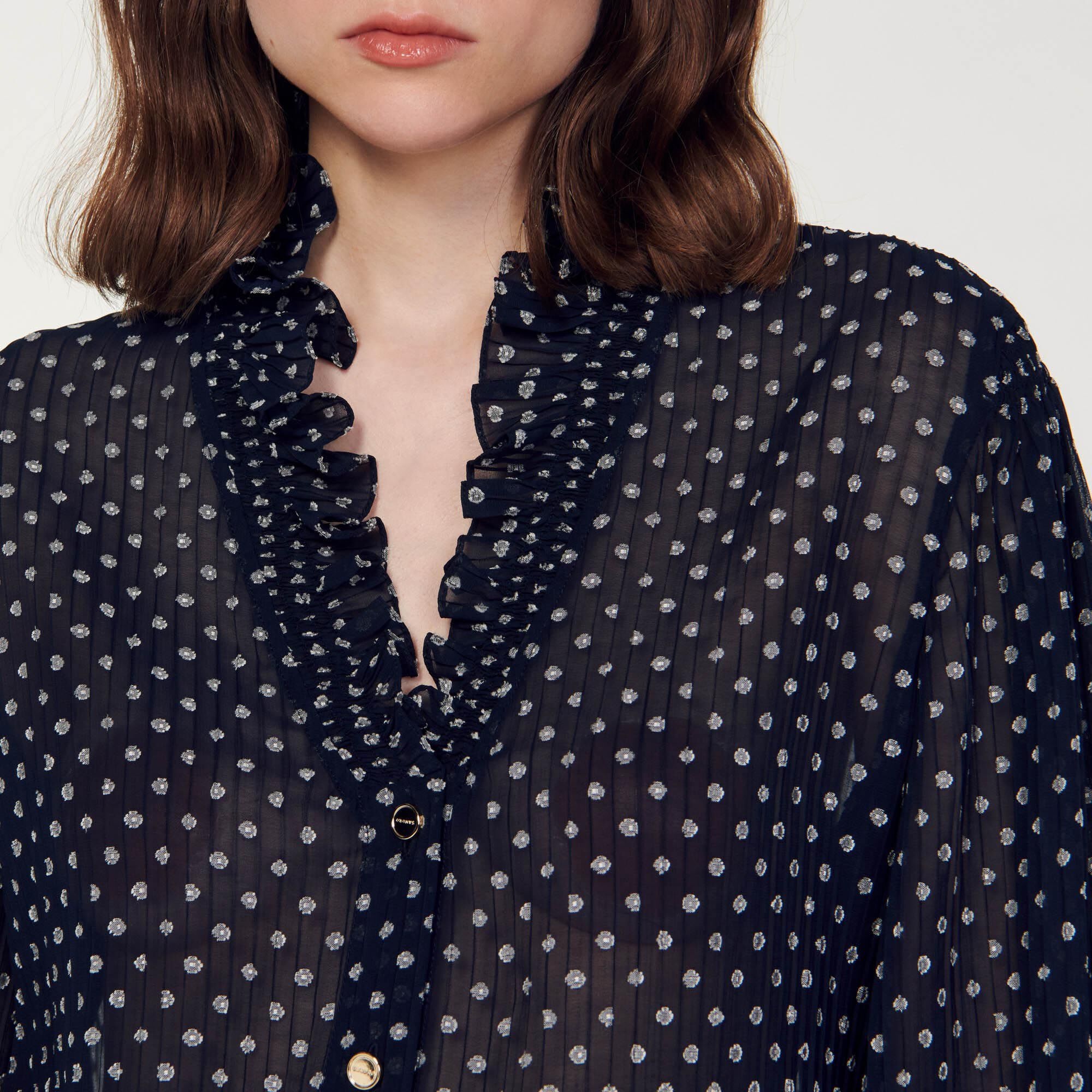 PATTERNED POLKA DOT BLOUSE - 4