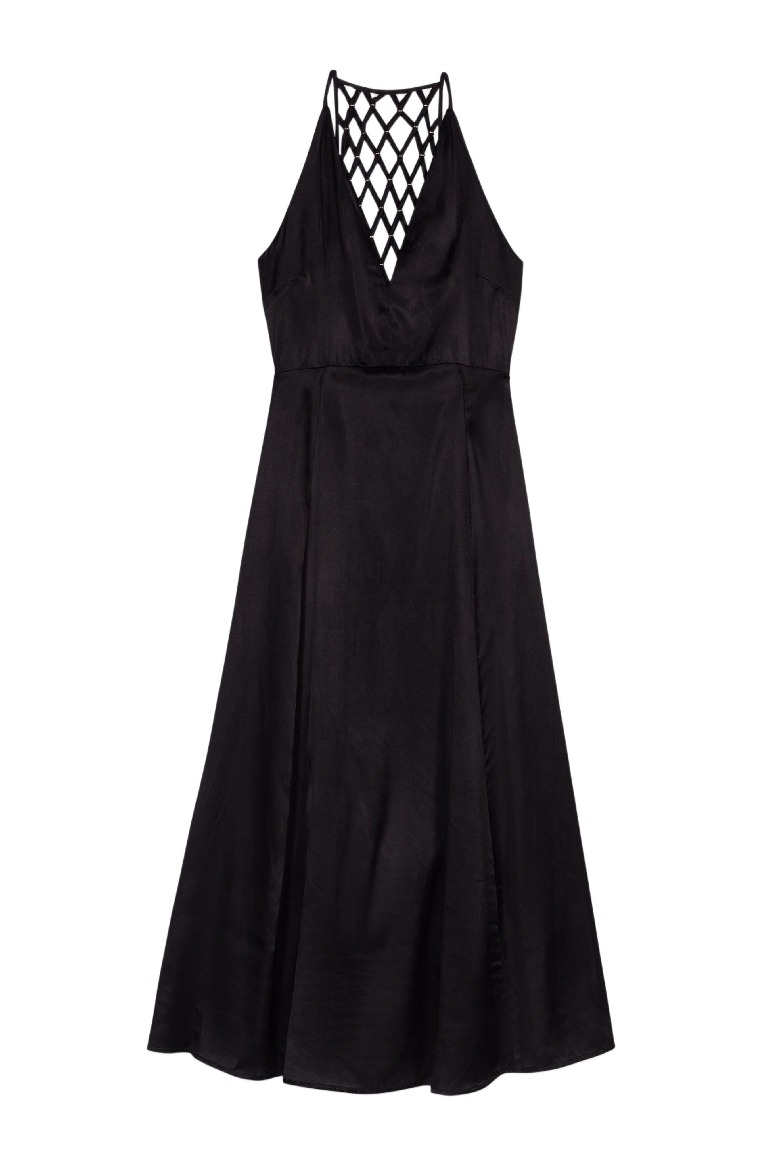 maje Flowy maxi dress with braided back in Black at Nordstrom - 7