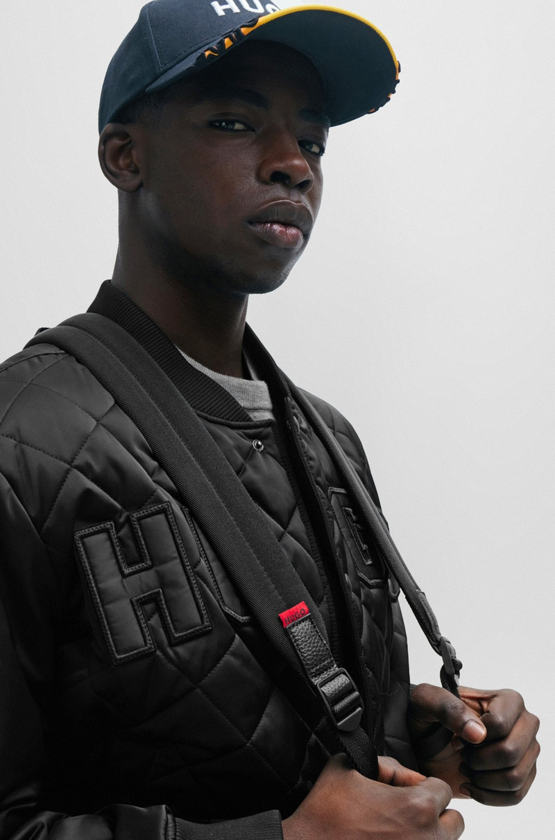 LOGO-PATCH BACKPACK IN GRAINED FAUX LEATHER 4