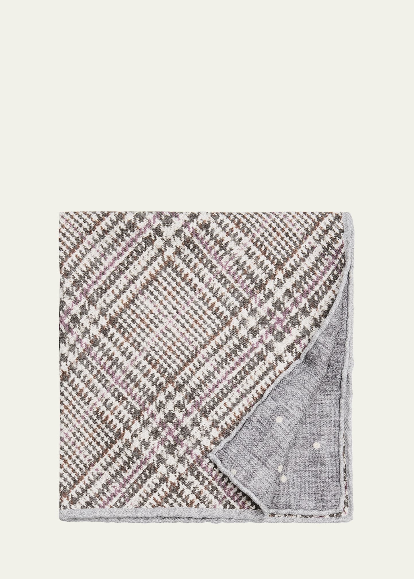 Men's Tartan Check Silk Pocket Square - 1