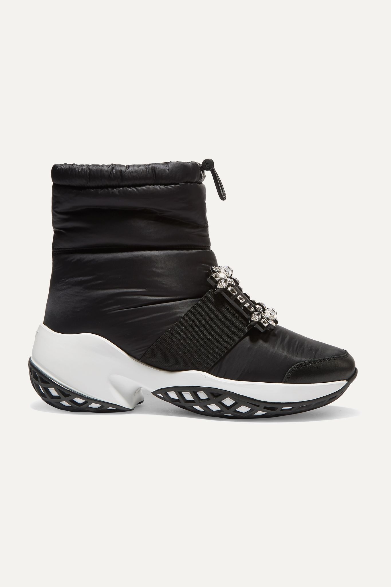 Run buckled shell and leather ankle boots - 1