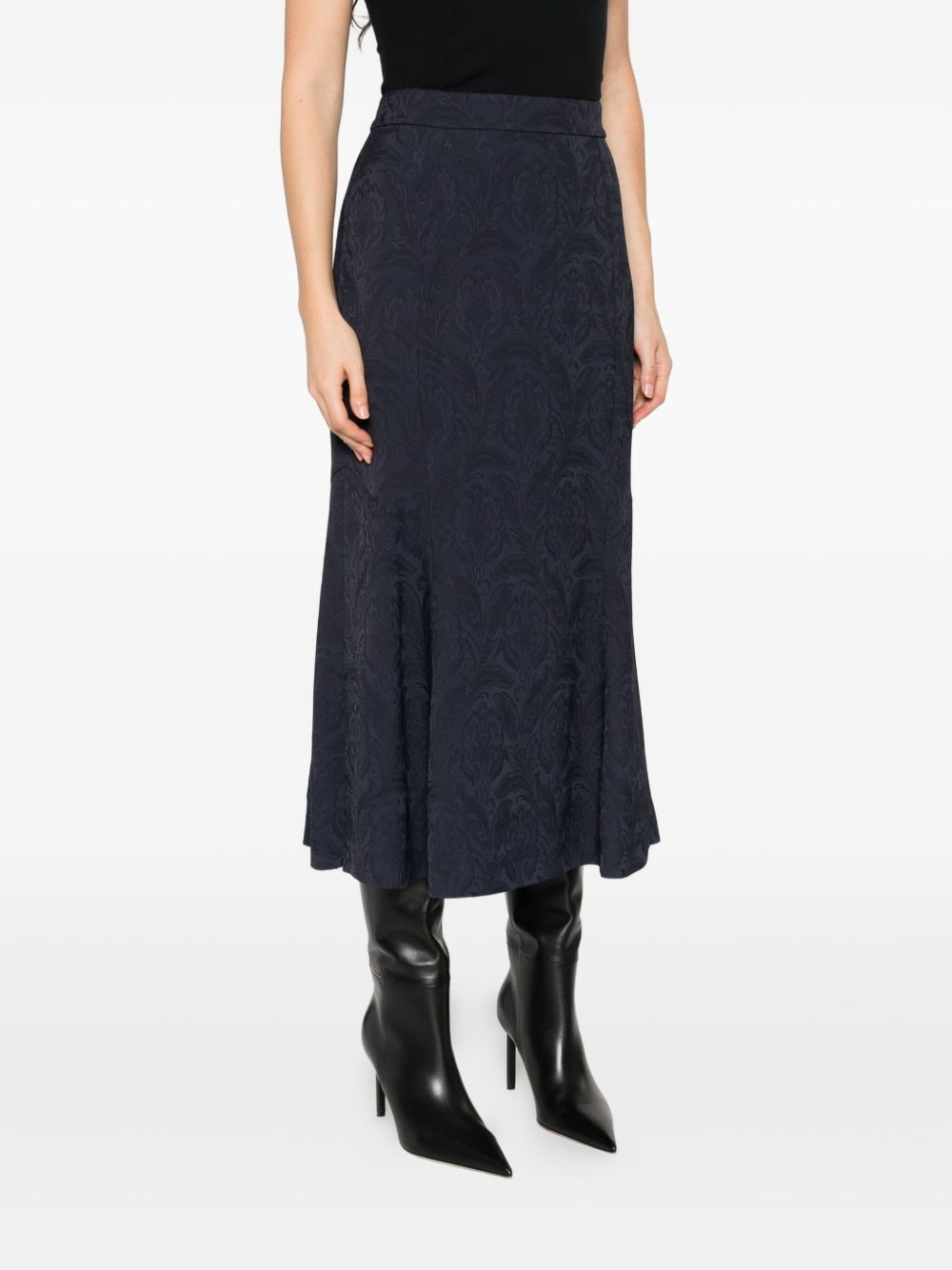 damask-pattern midi skirt - 3