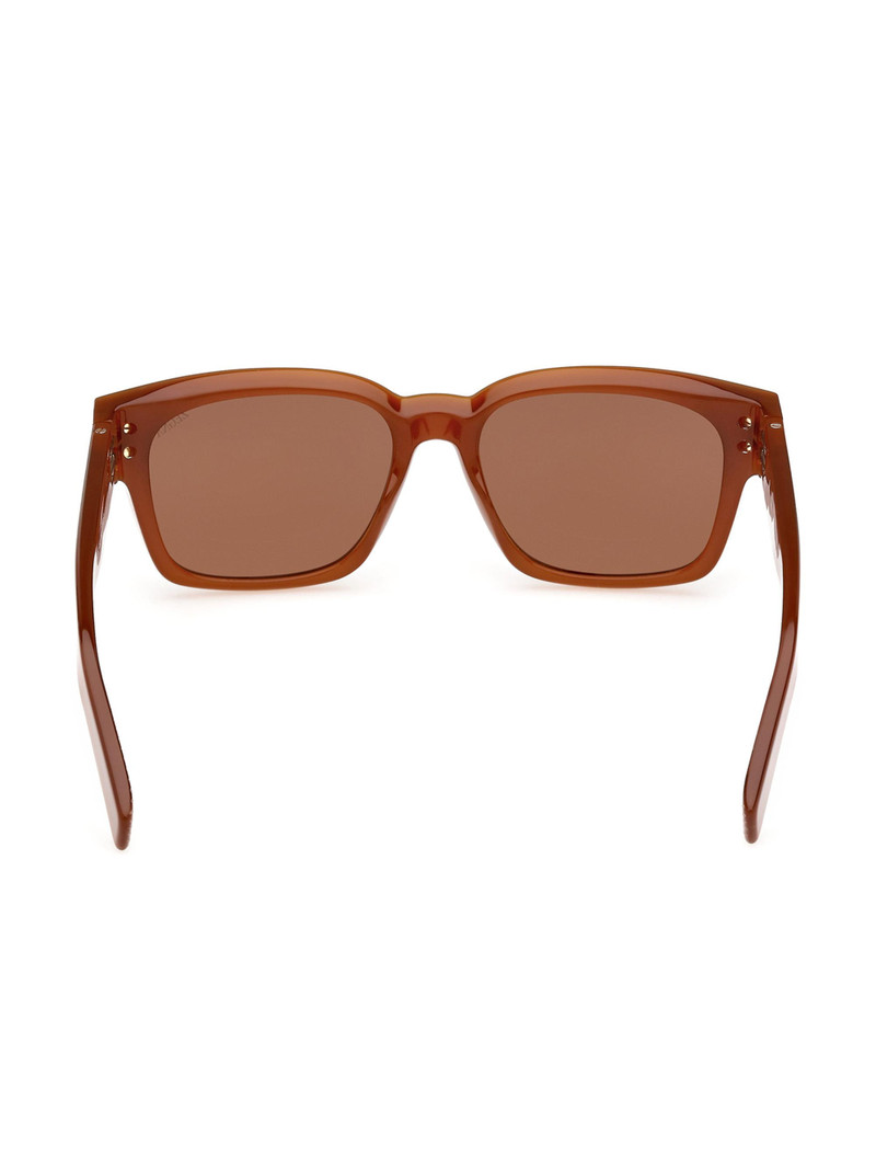 Men's 55MM Rectangular Sunglasses - Rust Brown Brown 6