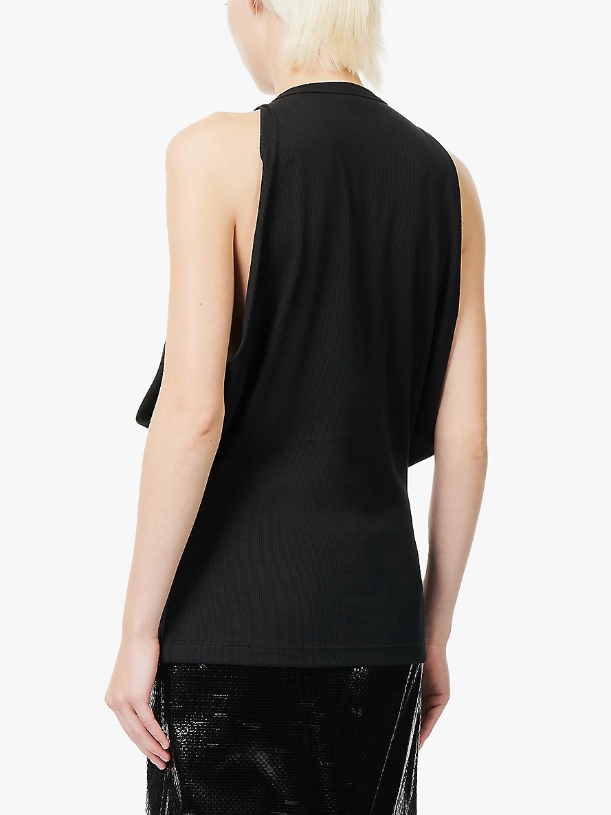 Cut And Sew sleeveless stretch-cotton top - 4