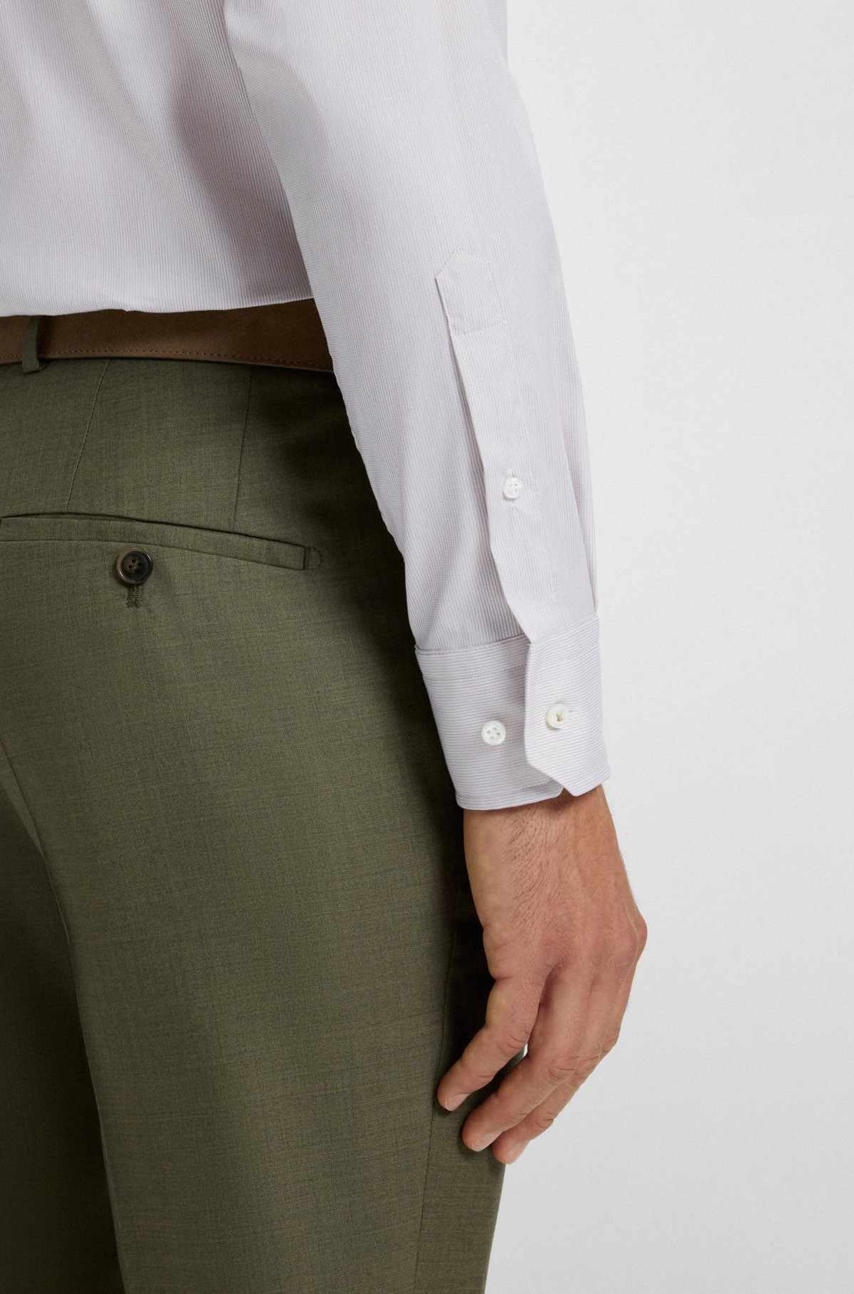REGULAR-FIT SHIRT IN AN ITALIAN-MADE COTTON BLEND - 6