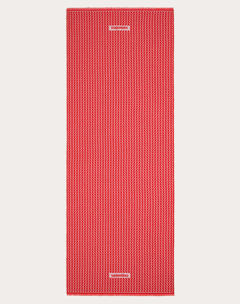 Optical Valentino Jacquard Stole in wool, cashmere and silk 75x200 cm 3