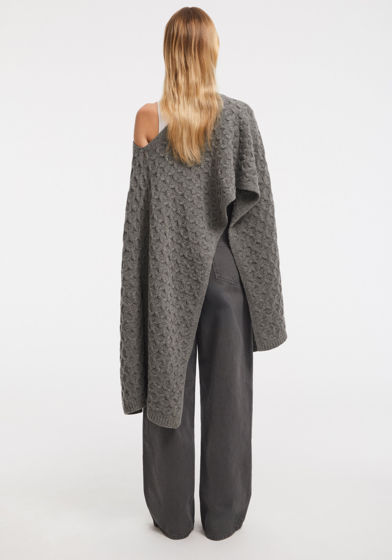 ELLIE Cable-knit merino cape 6