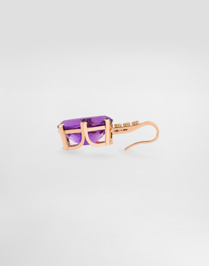 Anna earrings in 18-carat red gold with amethysts and diamonds 3