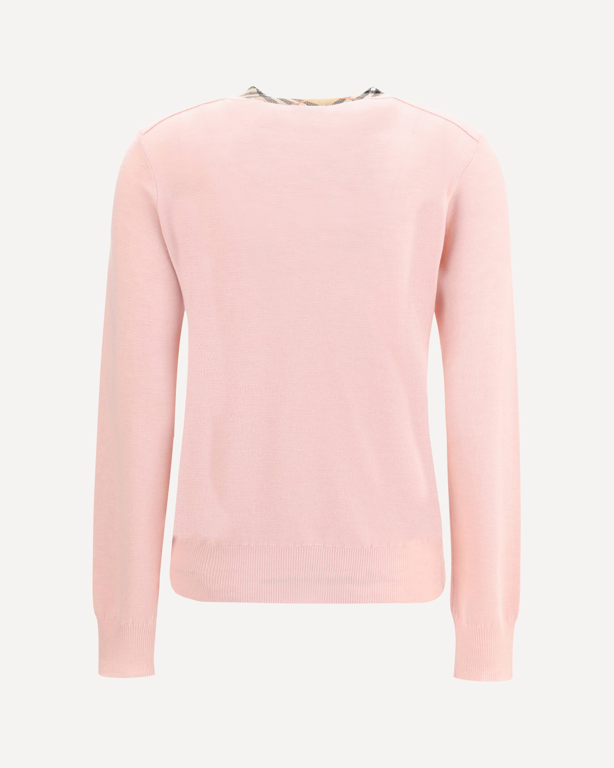 Check collar wool Cardigan - 2
