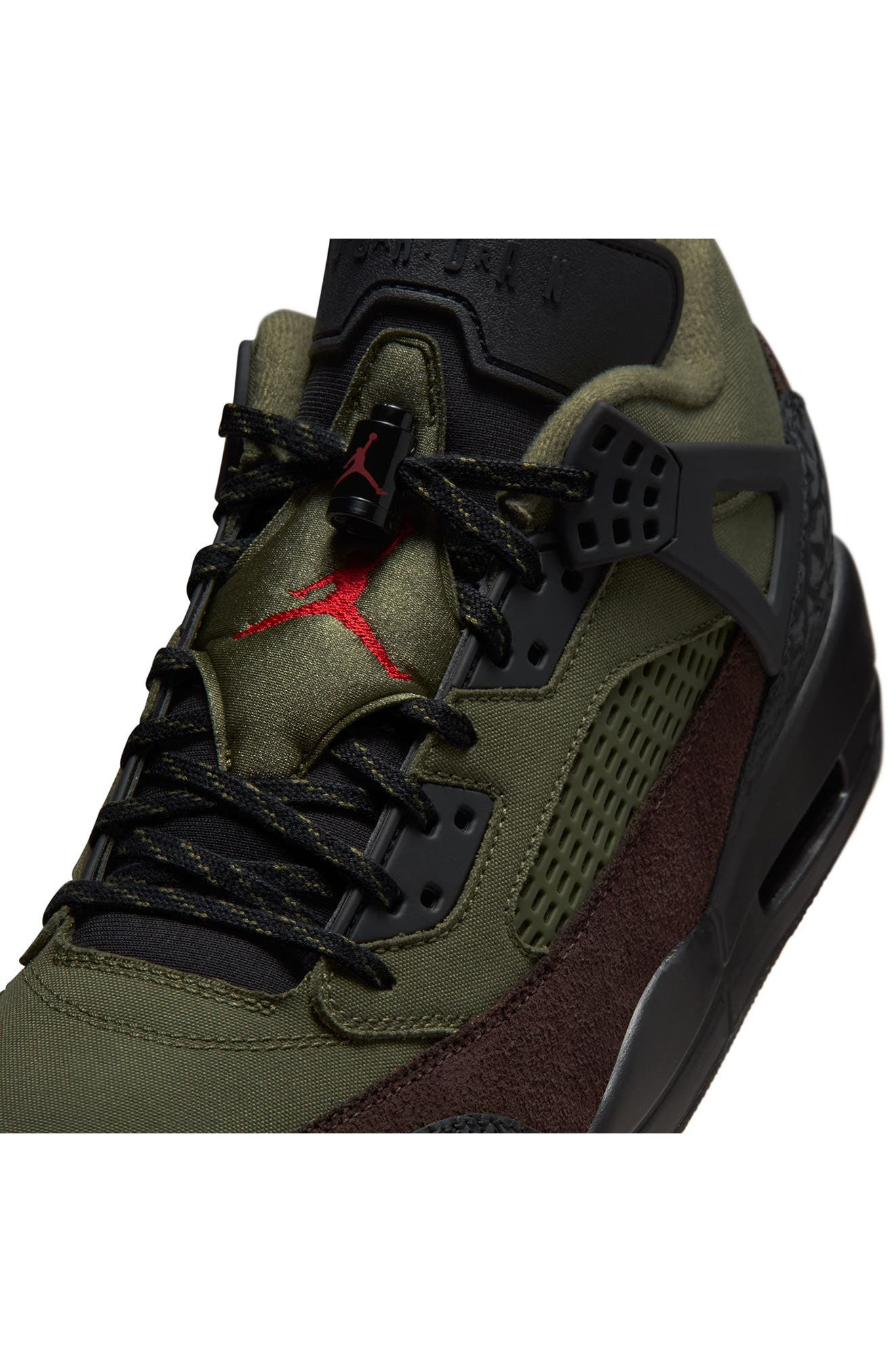 Jordan Spizike Low Sneaker in Medium Olive/University Red at Nordstrom - 7