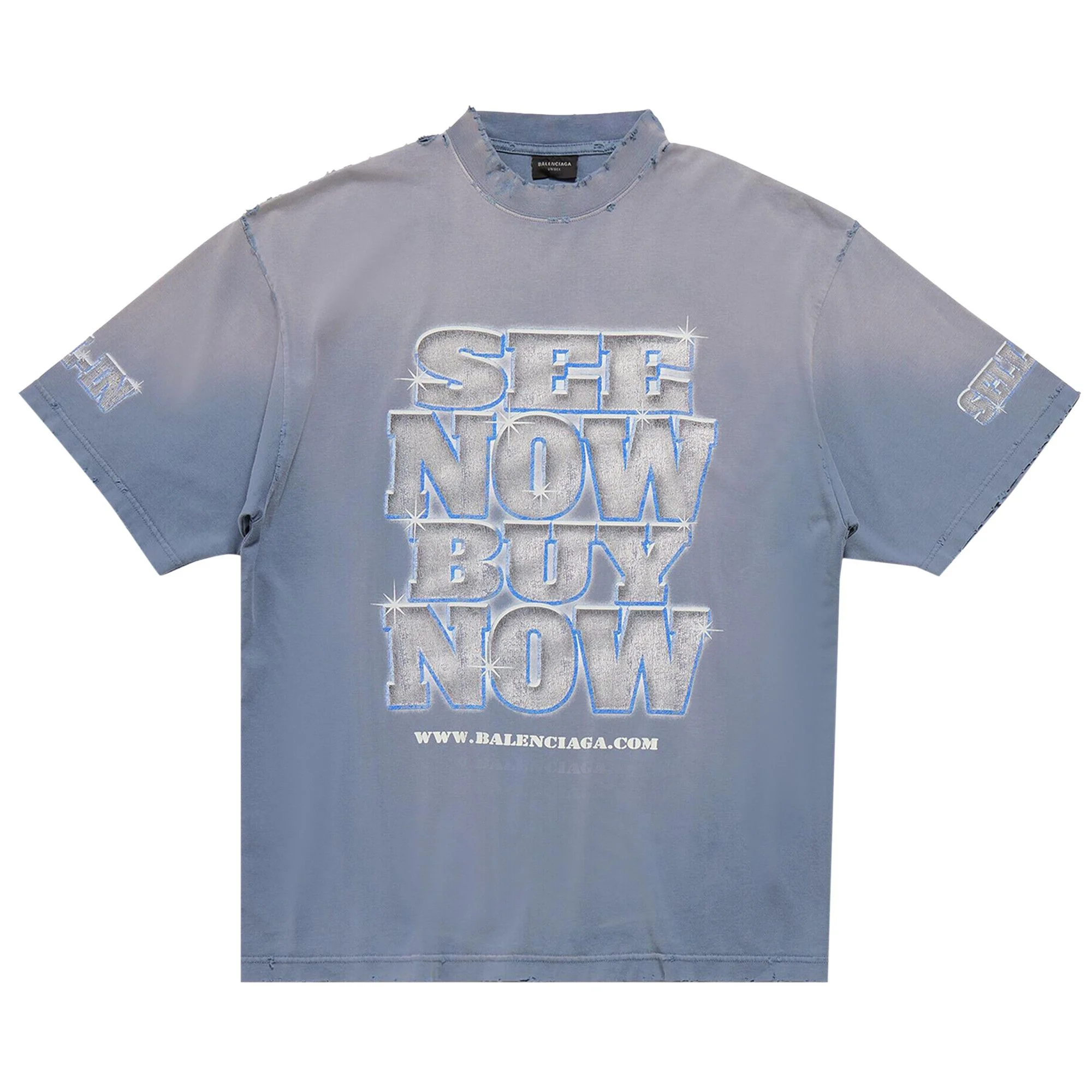 Balenciaga T-Shirt 'Washed Blue' - 1