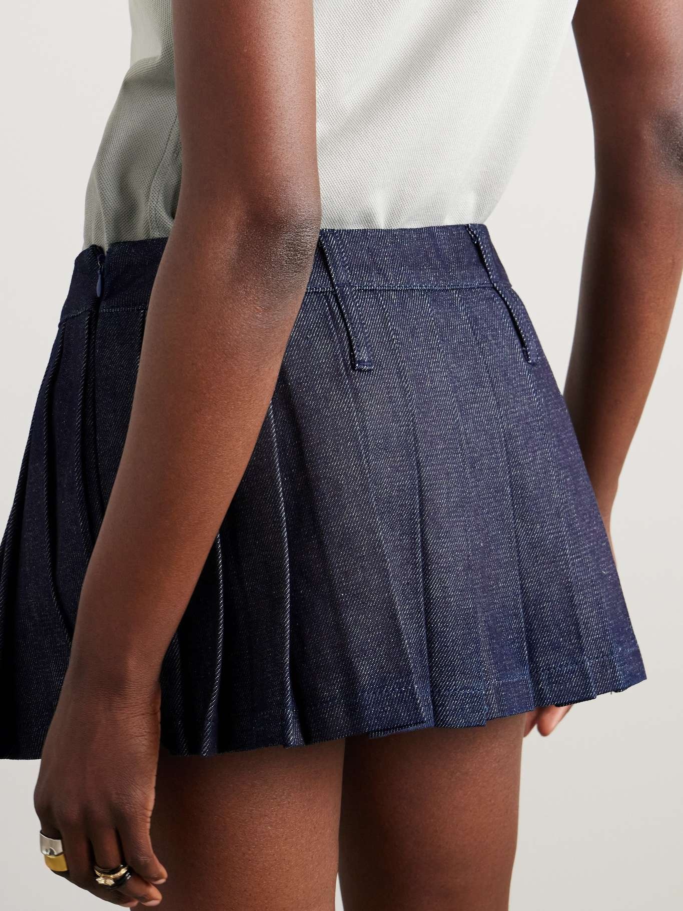 Blake pleated denim mini skirt - 4