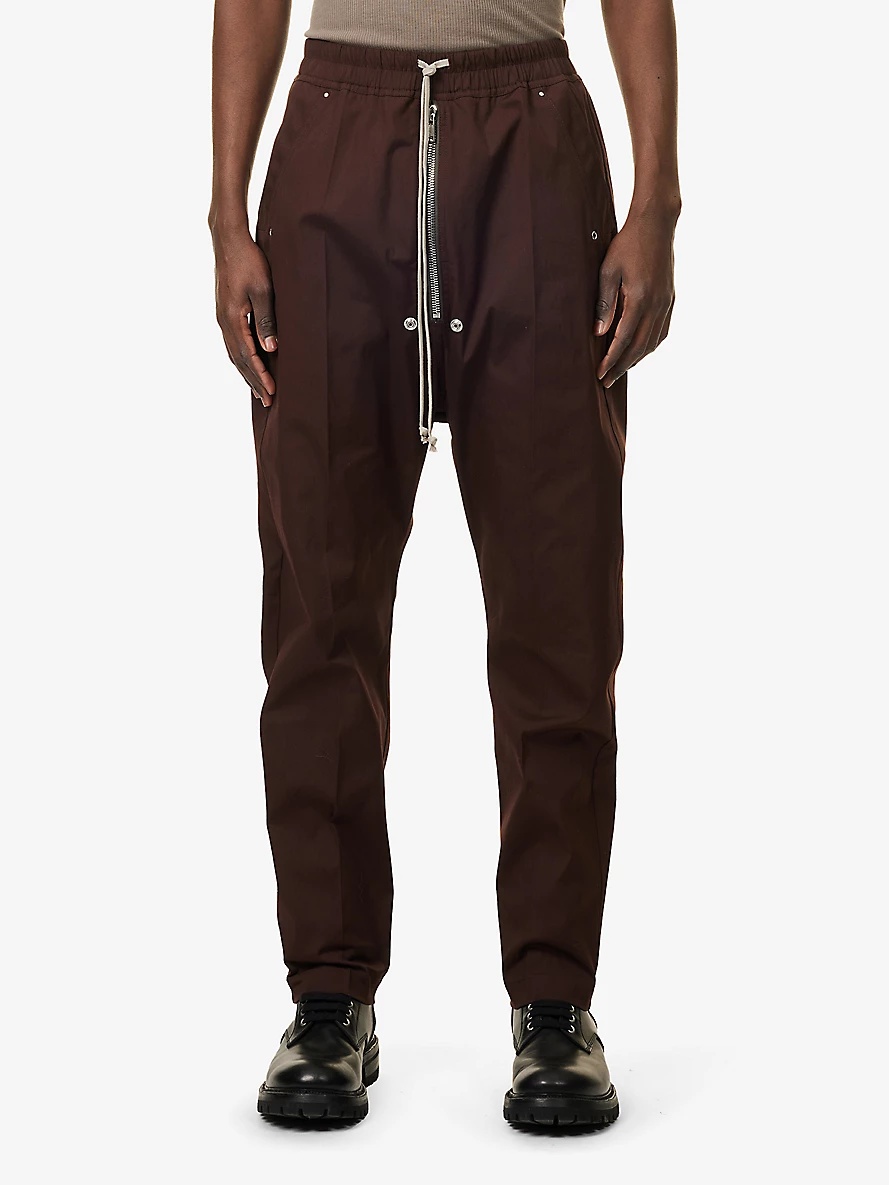 Bela Drawstring Straight-Leg Relaxed-Fit Stretch-Cotton Trousers - 3
