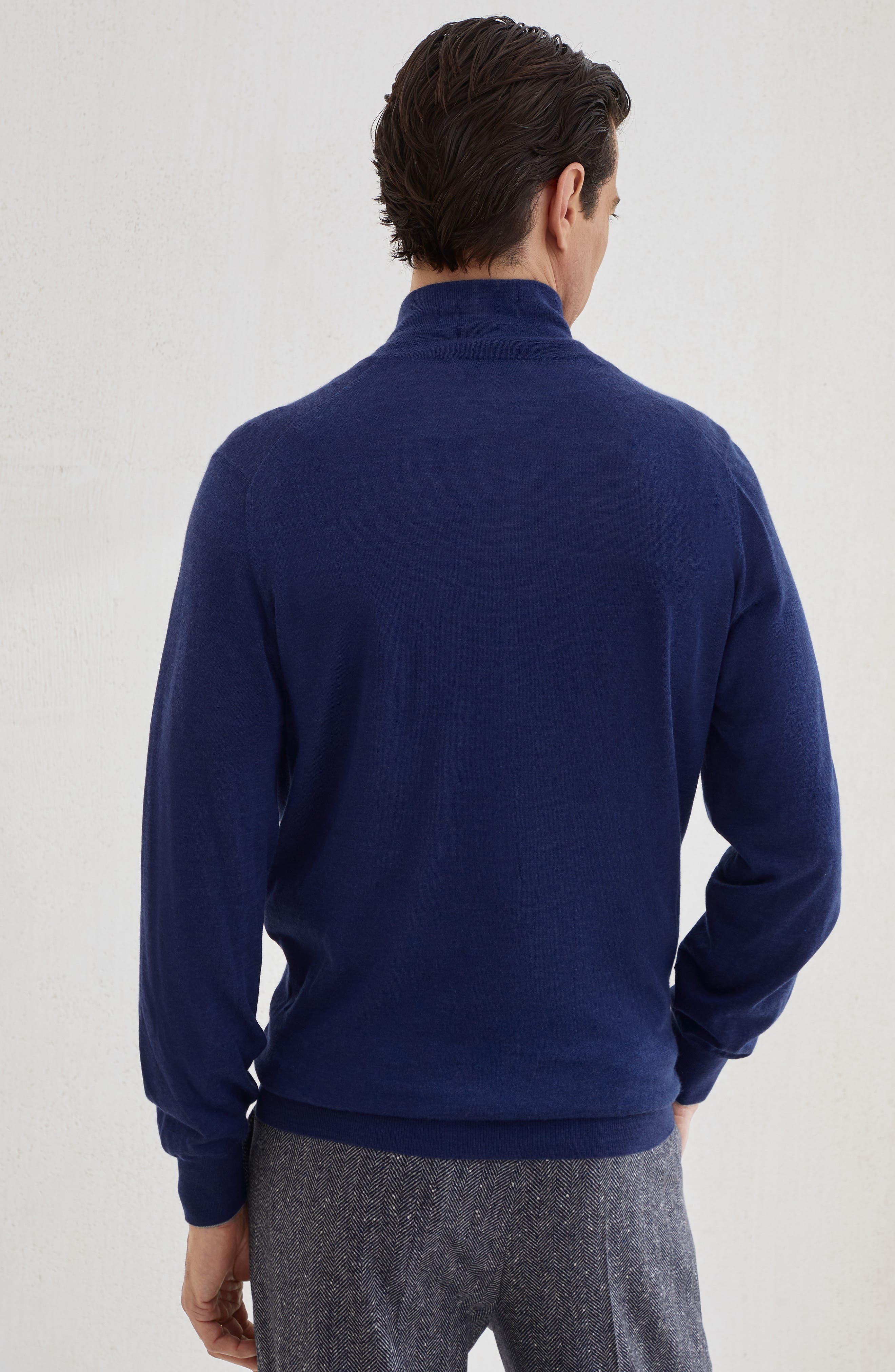Brunello Cucinelli Lightweight sweater with zip in Sapphire at Nordstrom - 3