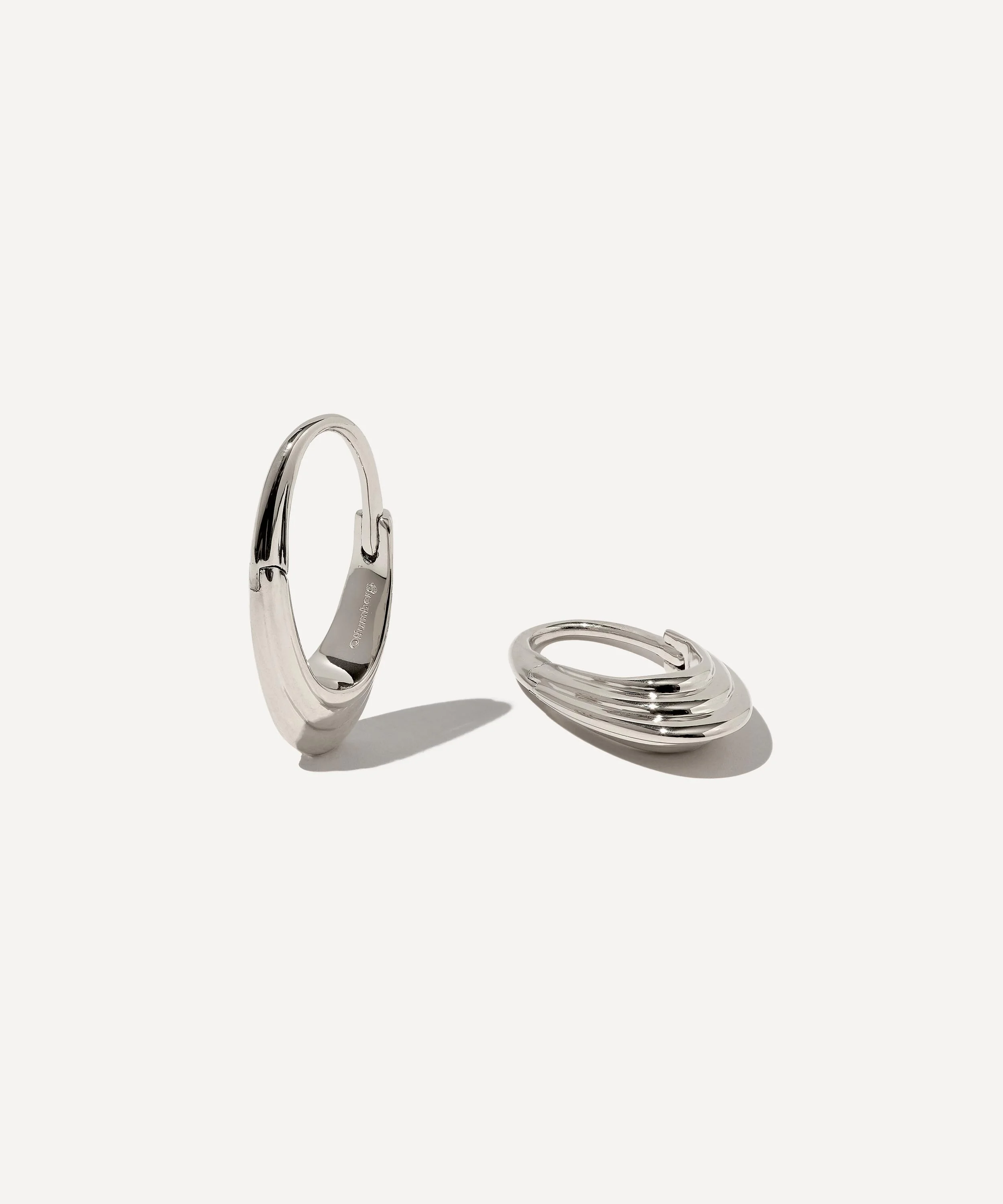 Sterling Silver Roscida Ridged Hoop Earrings - 1