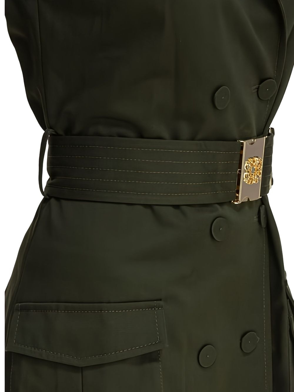 belted double-breasted midi dress - 3