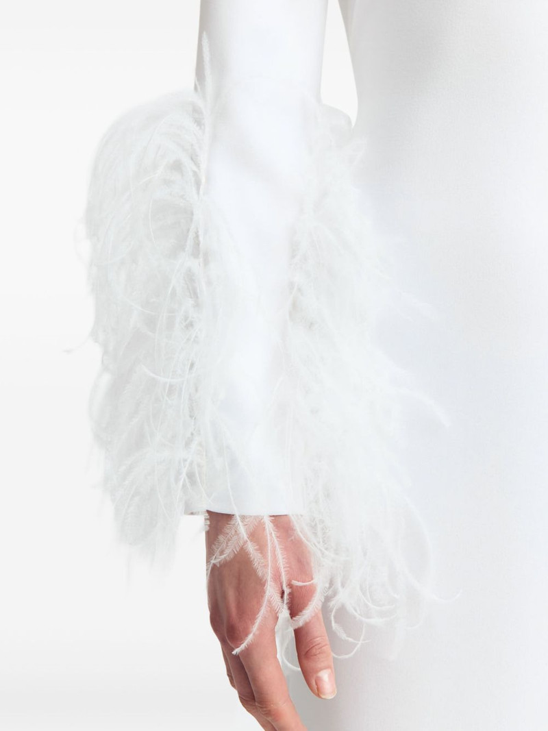 Arios feather-trim gown 5