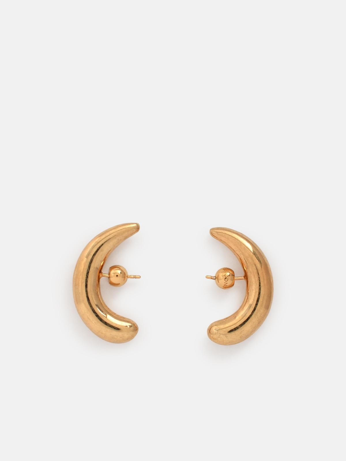 SILVER 'HALF MOON HOOPS' EARRINGS - 1