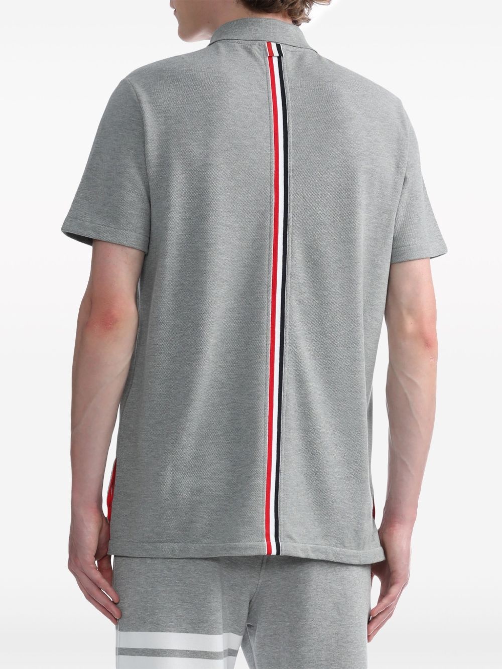 Center-Back Stripe Piqué Polo - 4