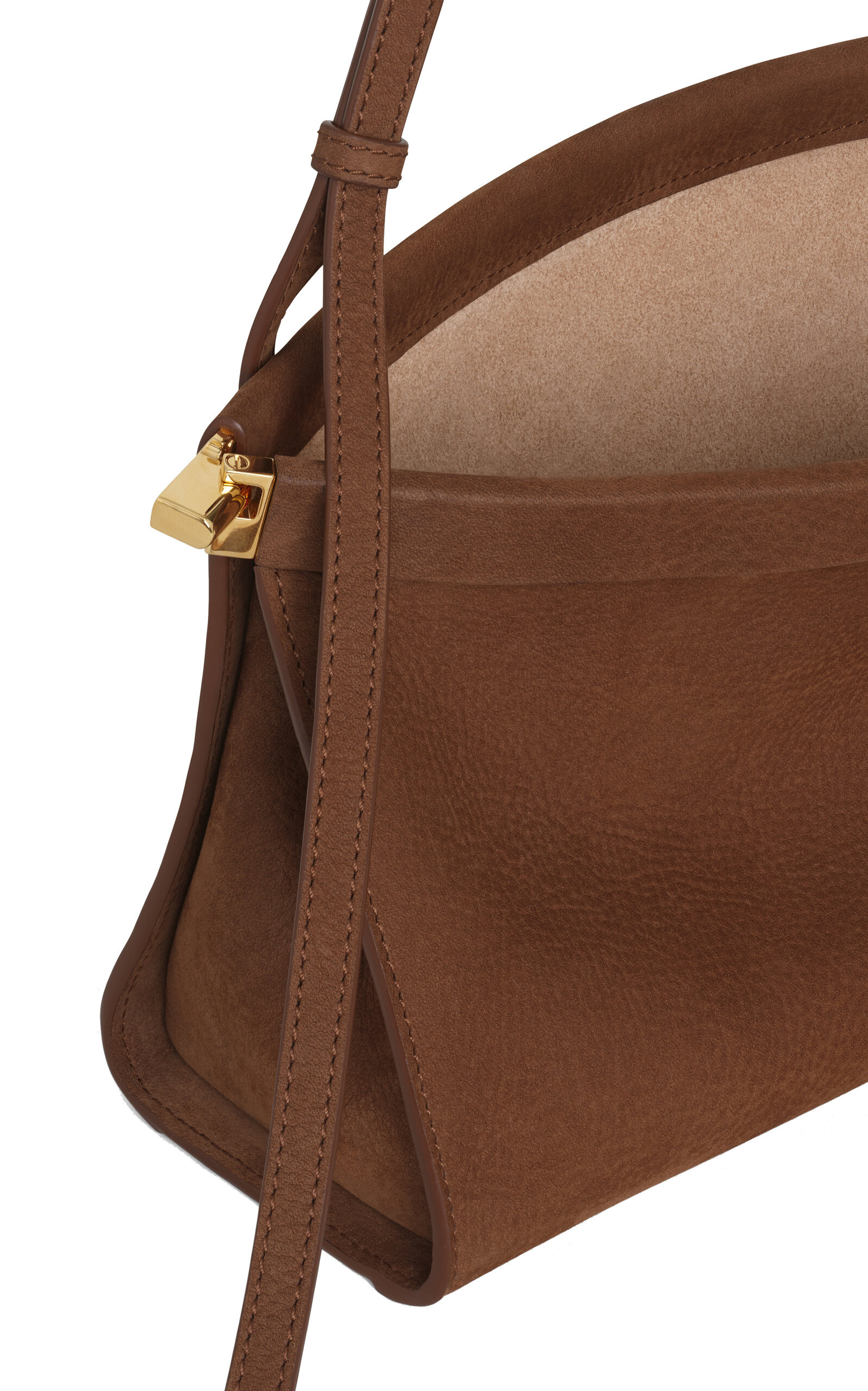 Le Click Medium Suede E/W Shoulder Bag brown - 5