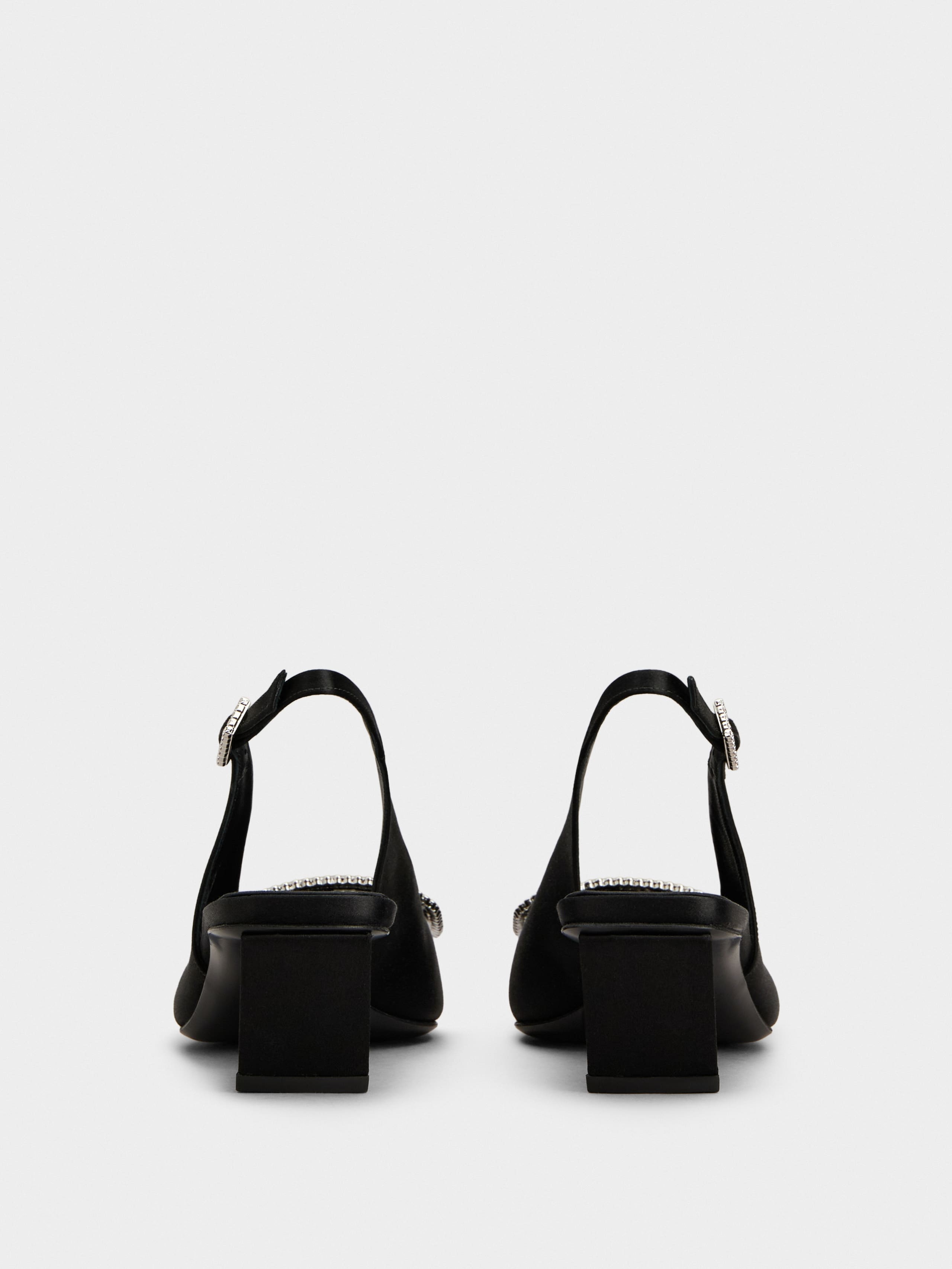 Belle Vivier Slingback Pumps in satin - 5