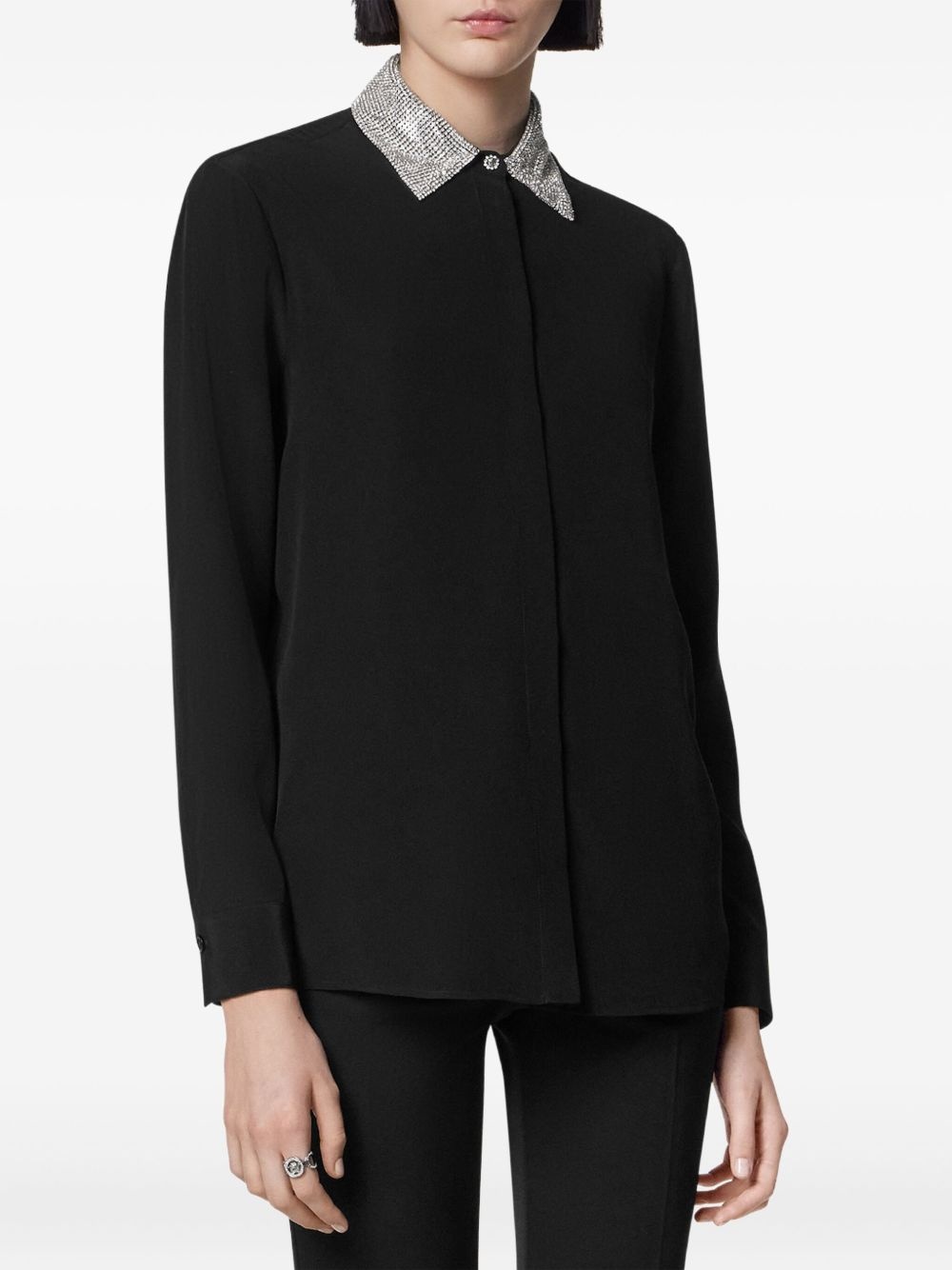 embellished-collar shirt - 3