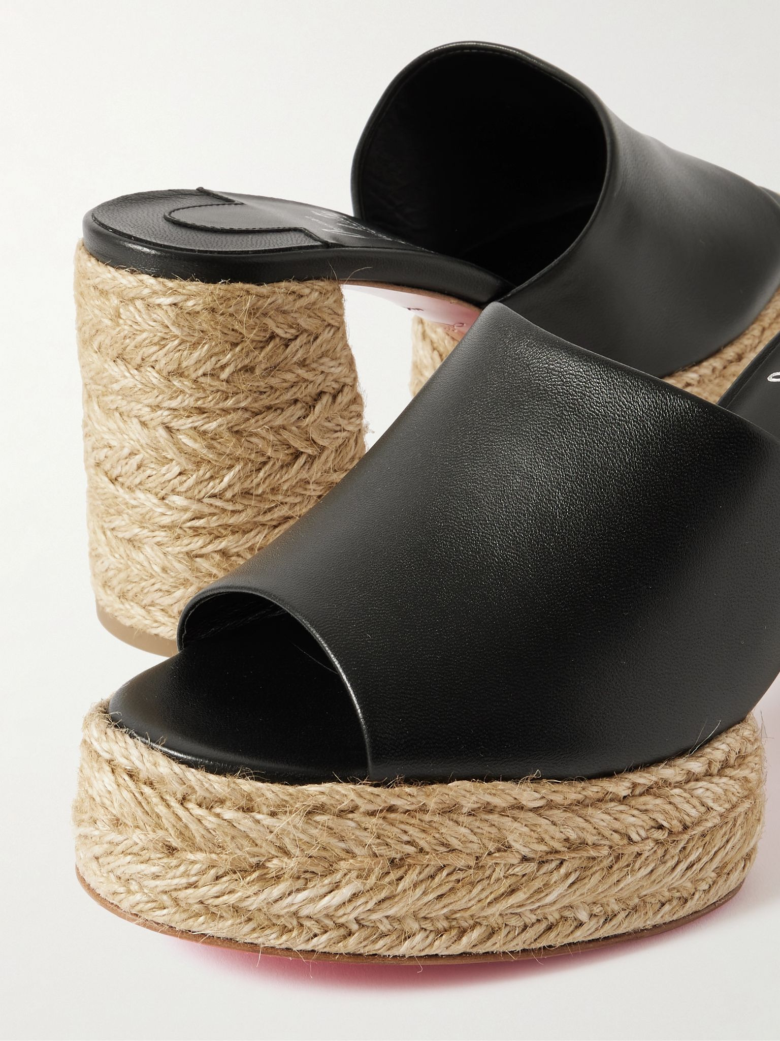 Calakala 85 leather espadrille platform mules Black - 4