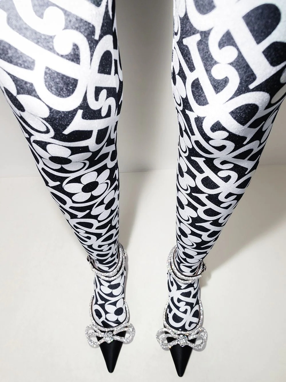 daisy-print stocking leggings - 4