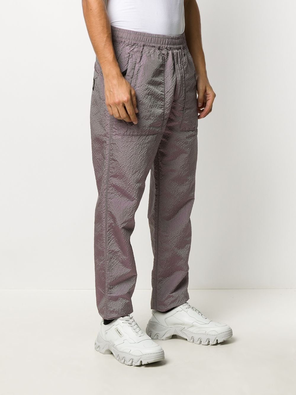 iridescent finish track pants - 3