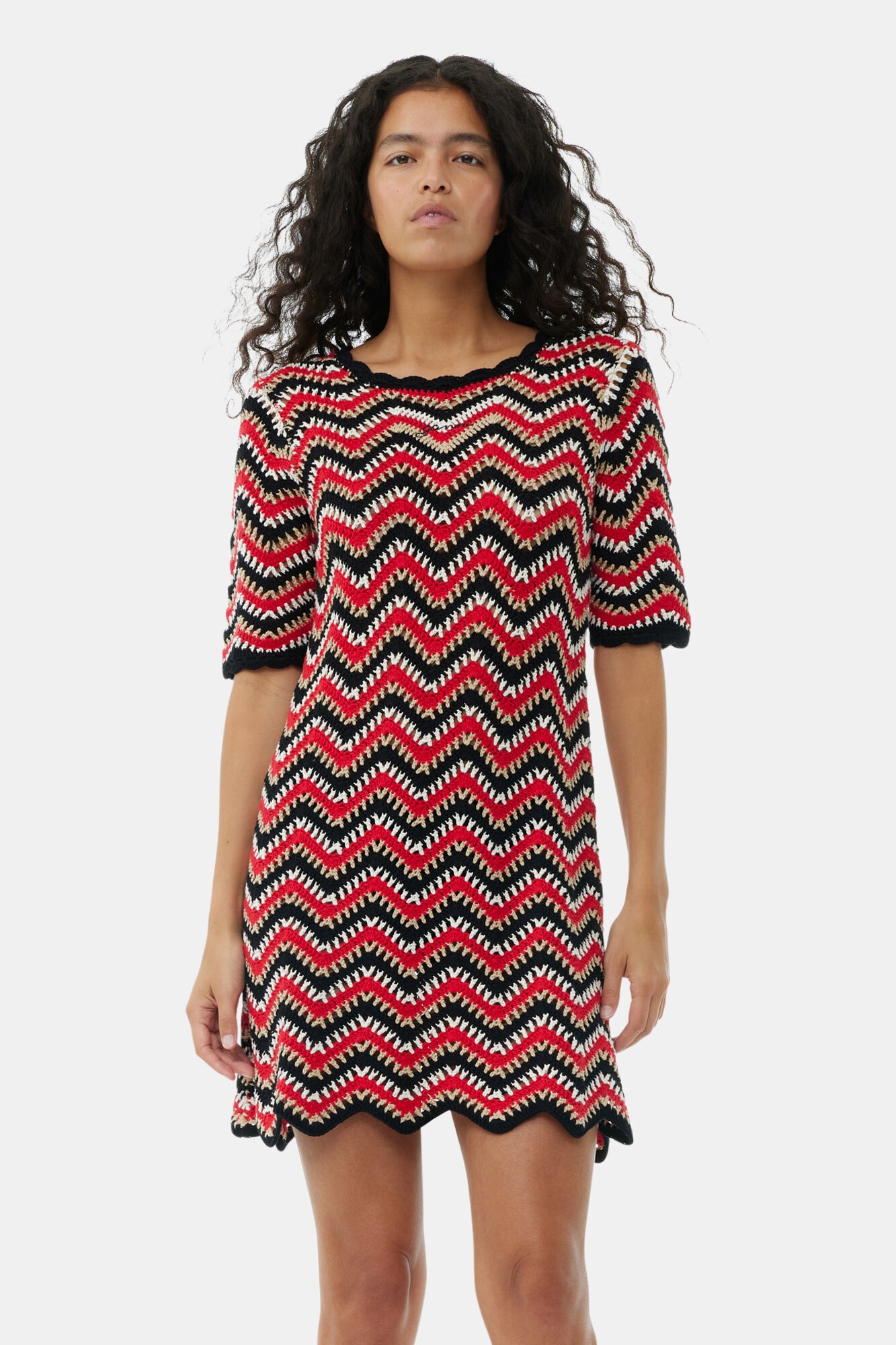 COTTON CROCHET MINI DRESS - 3