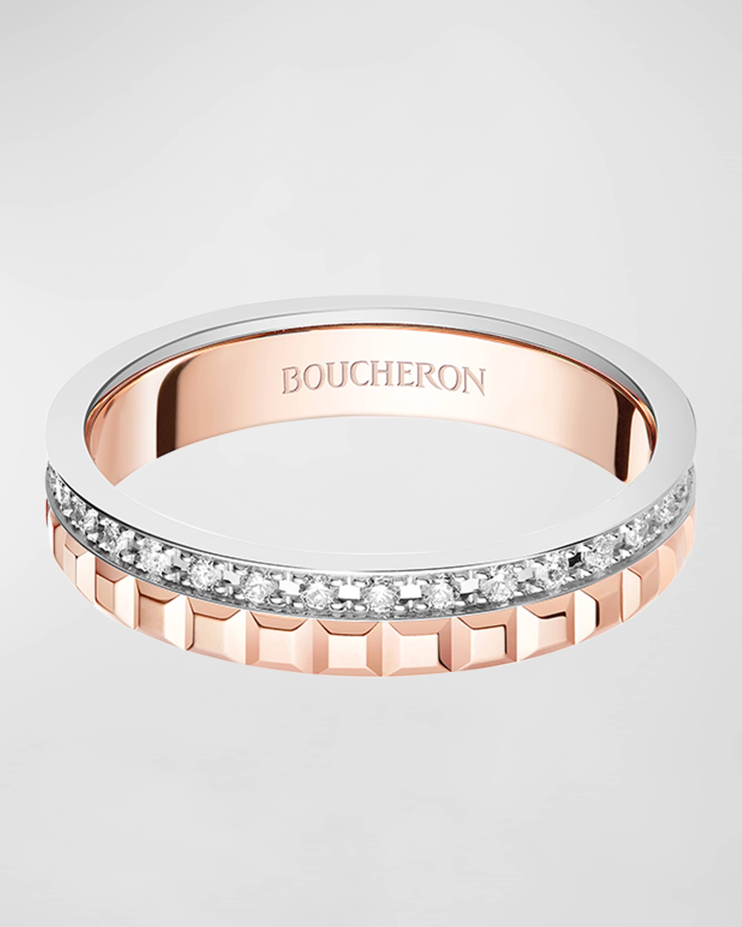 Quatre Rose Gold and White Gold Diamond Ring, EU 51 / US 5.75 - 1