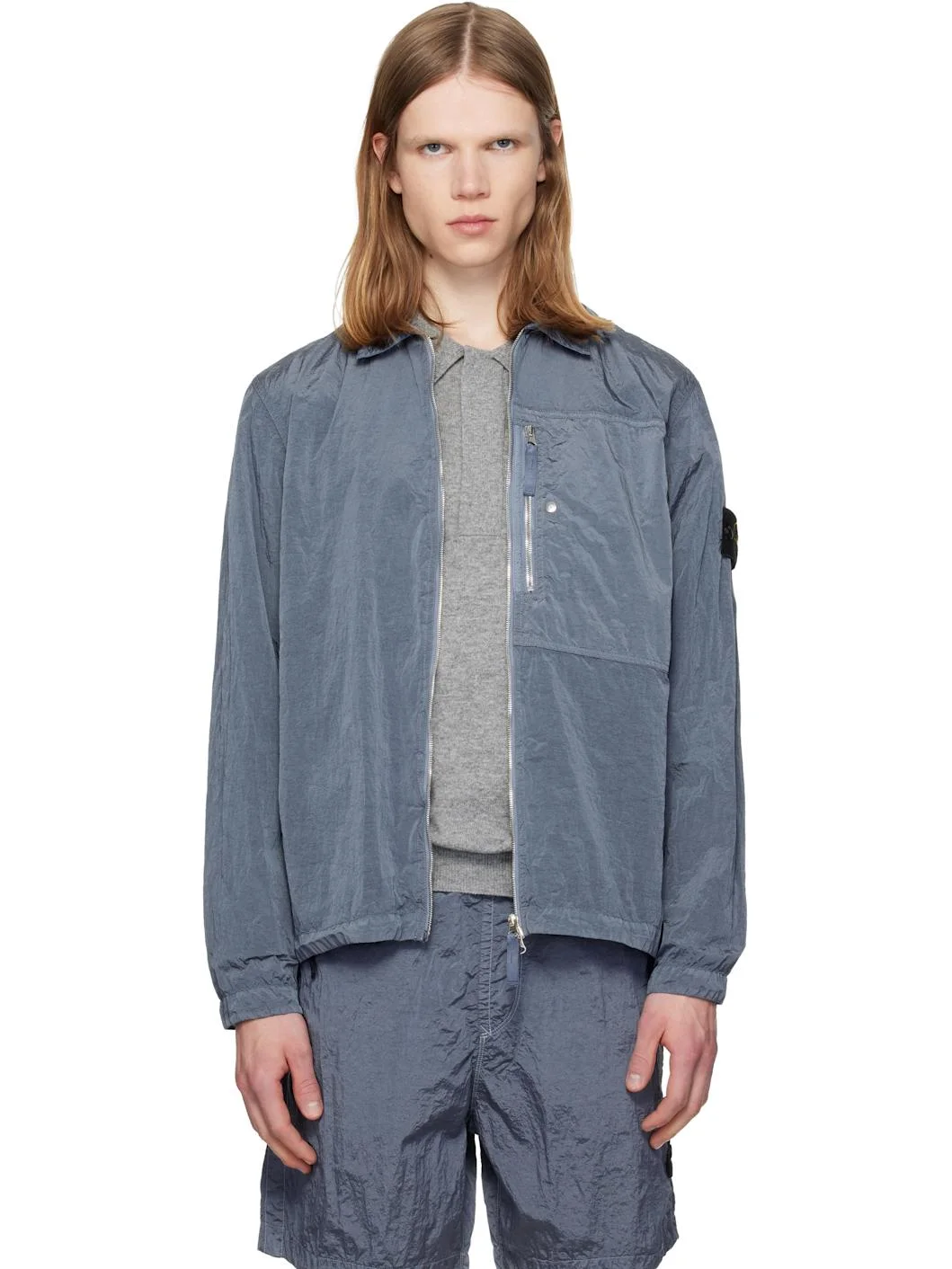 Blue 1200038 Nylon Metal ECONYL Overshirt - 1