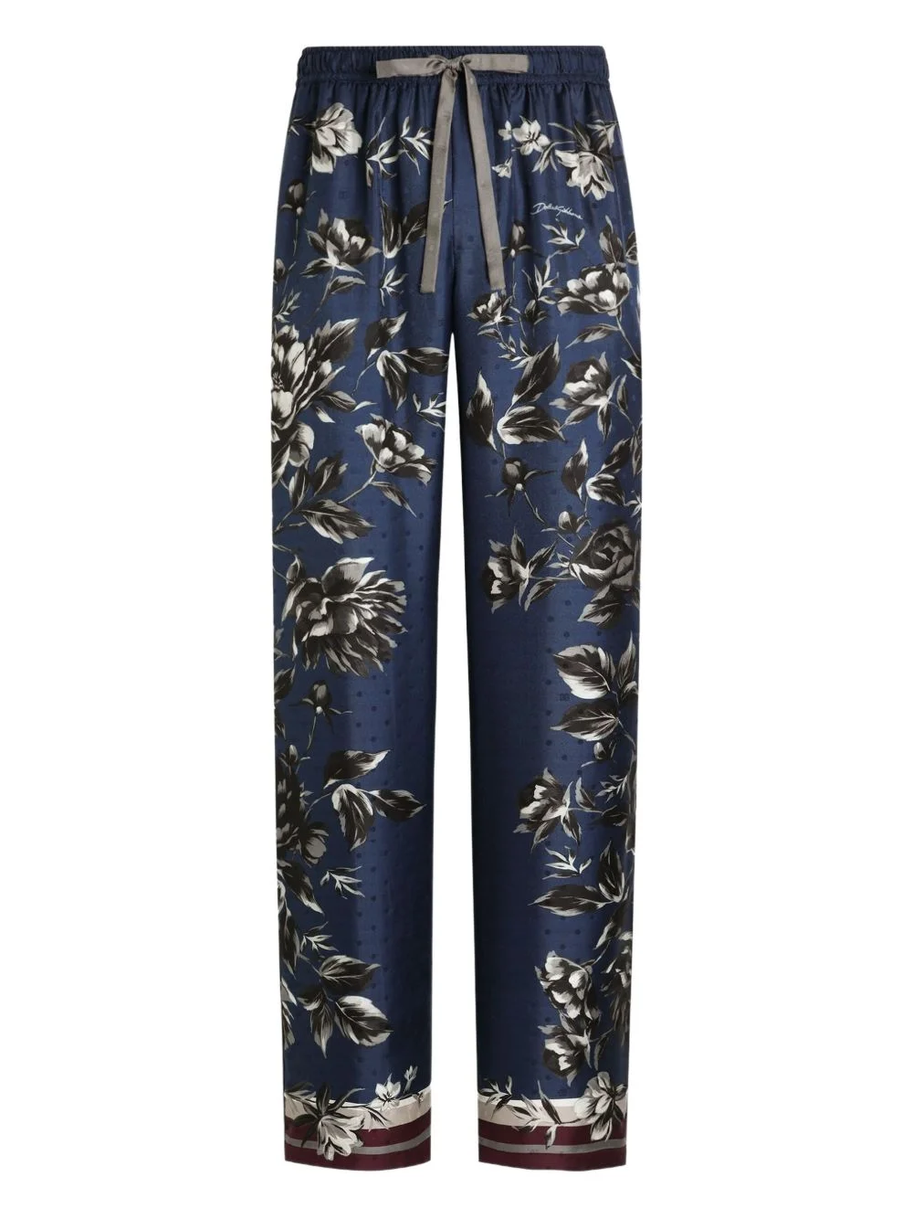 floral-print drawstring trousers - 1