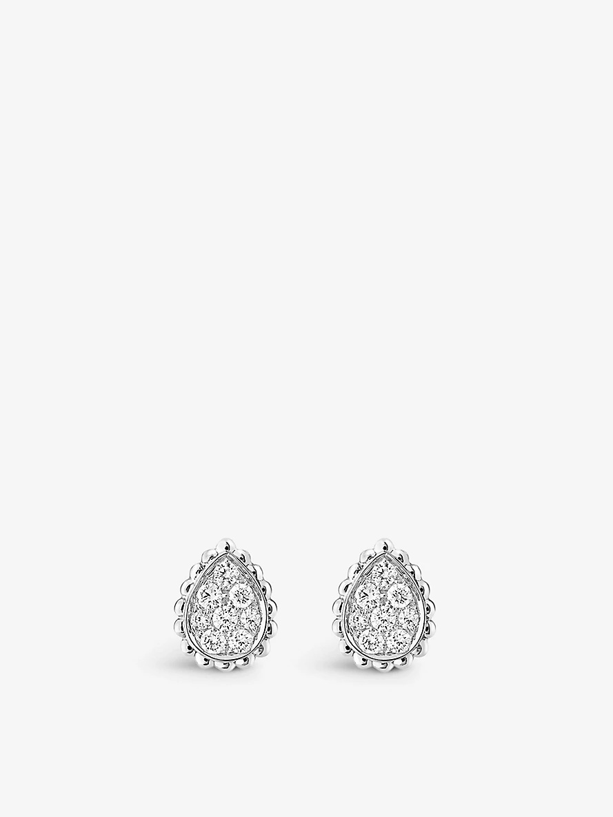 Serpent Bohème 18ct white-gold and diamond stud earrings - 1