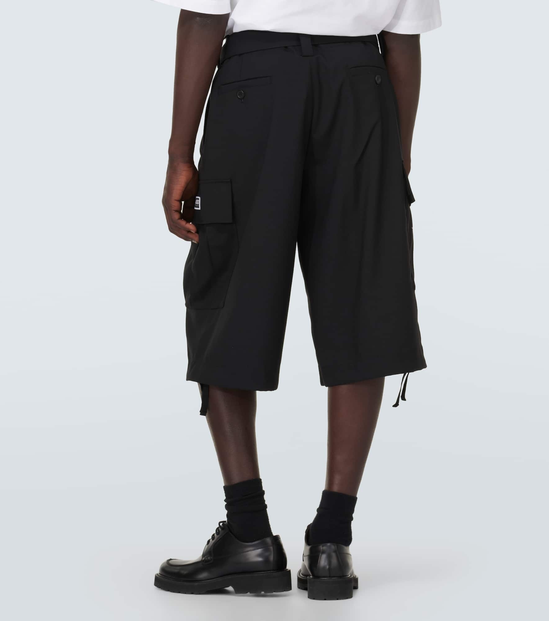 Virgin wool cargo shorts - 4