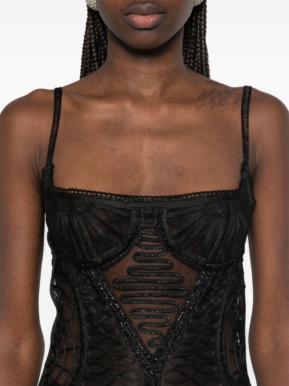 embroidered midi dress - 5