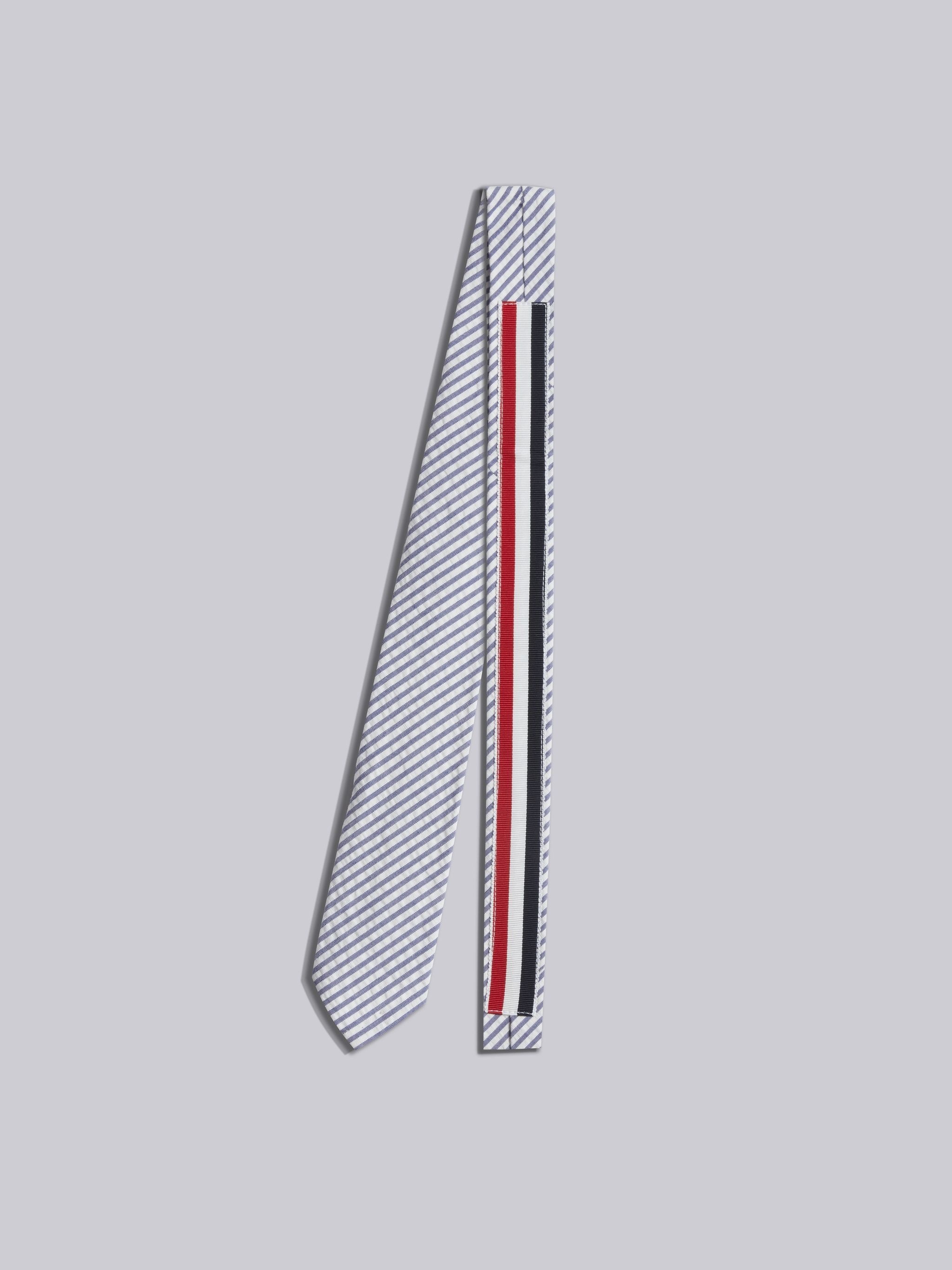 Navy Seersucker Classic Tie - 2