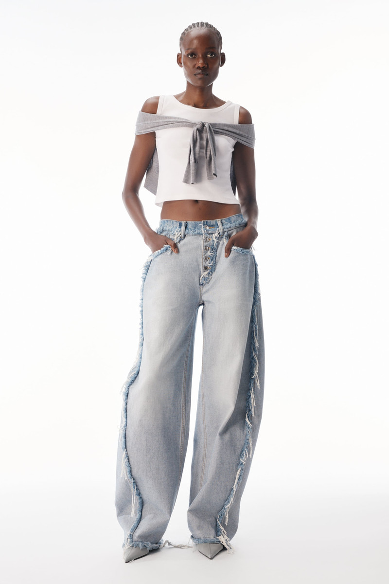 Alexander Wang Mid-Rise Inverted Blow Up Jean with Embossed Logo outlook