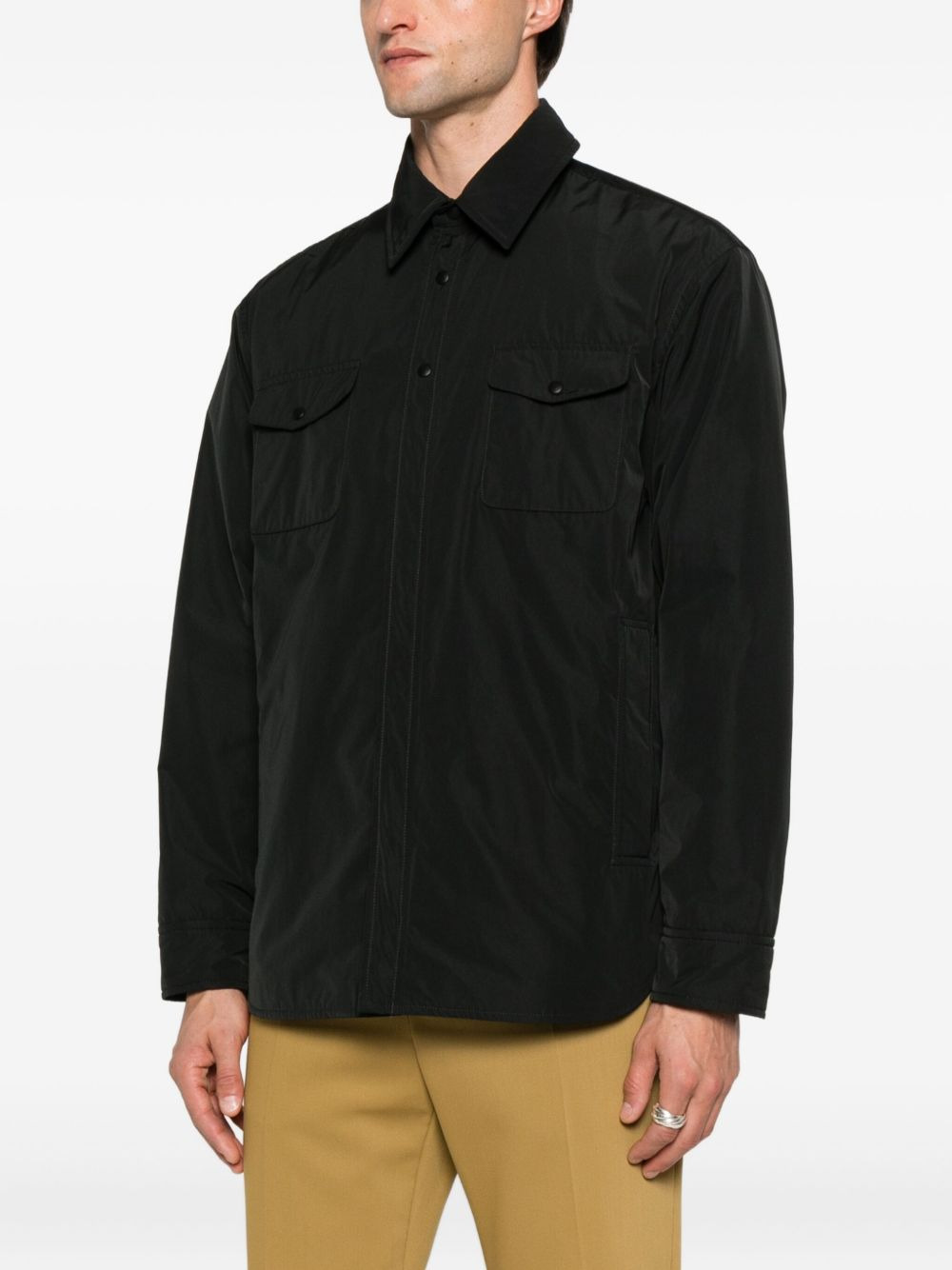 buttoned flap-pocket shirt jacket - 3