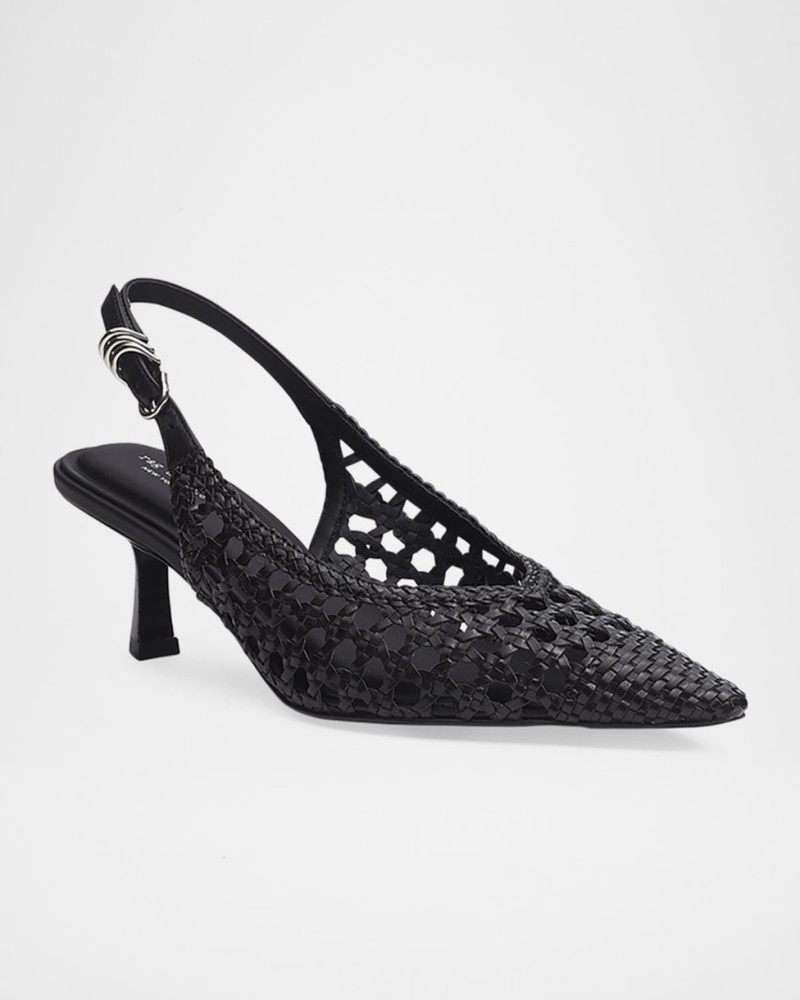 rag & bone 55mm Brynn Woven Leather Slingback Pumps outlook