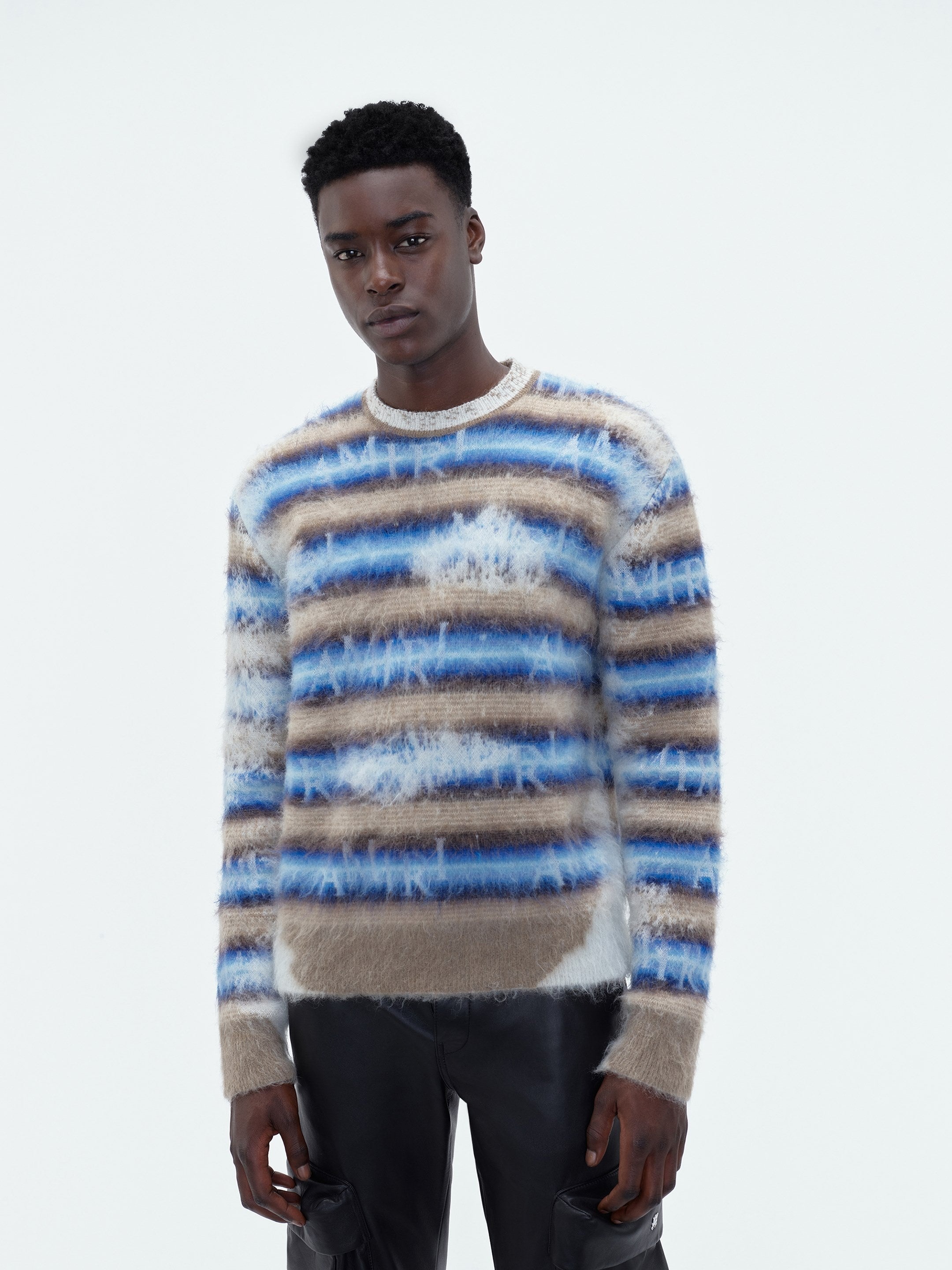 AMIRI STAGGERED STRIPED CREW - 3