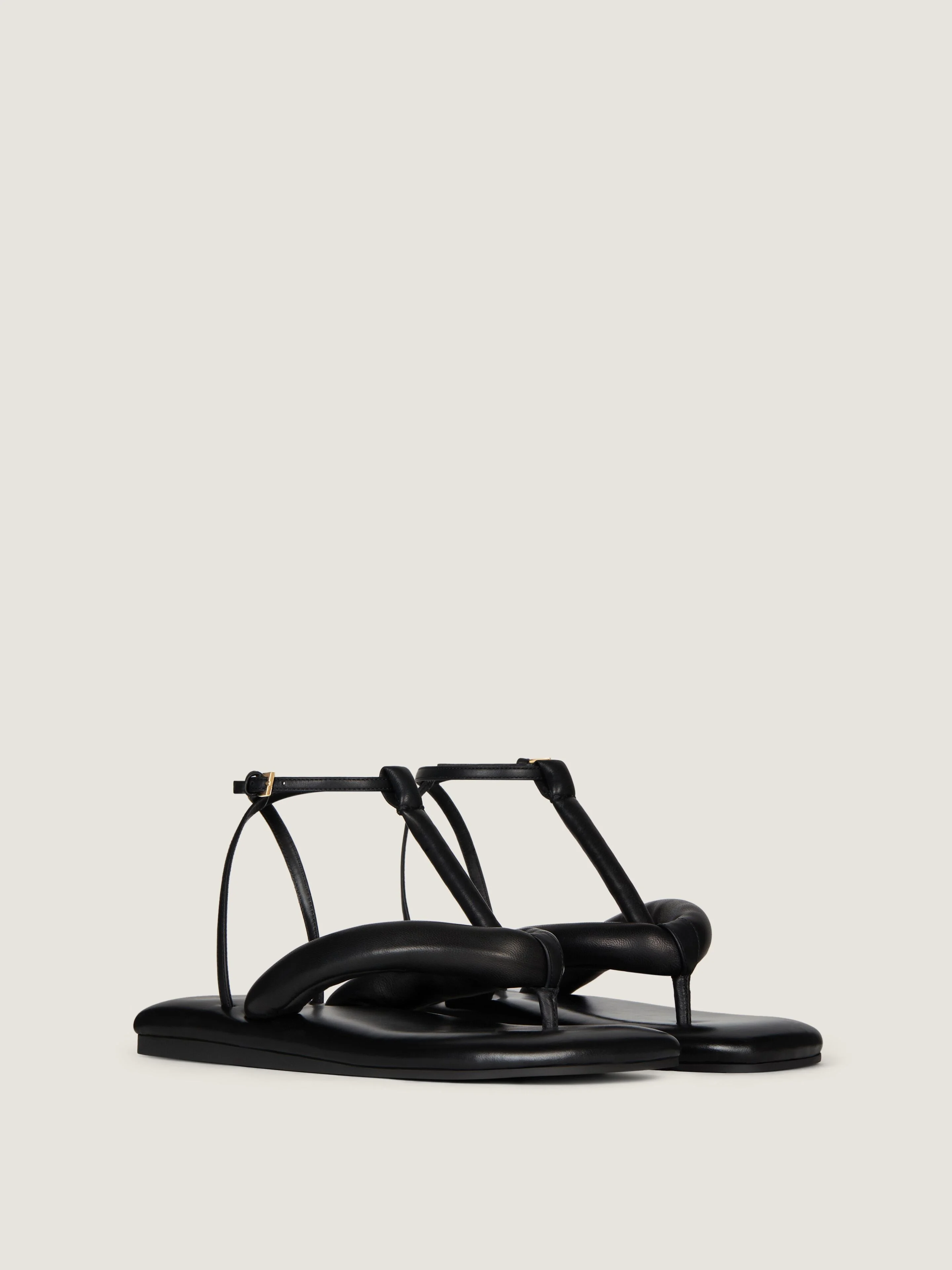 BOUDOIR BICOLOR THONGS IN NAPPA LEATHER - 1